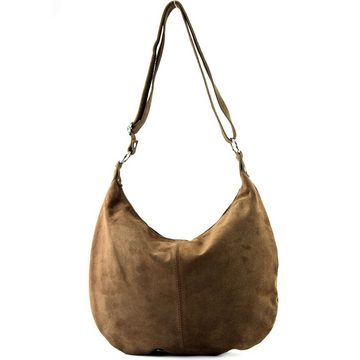 modamoda de Schultertasche T123, Echtleder Handmade in Italy