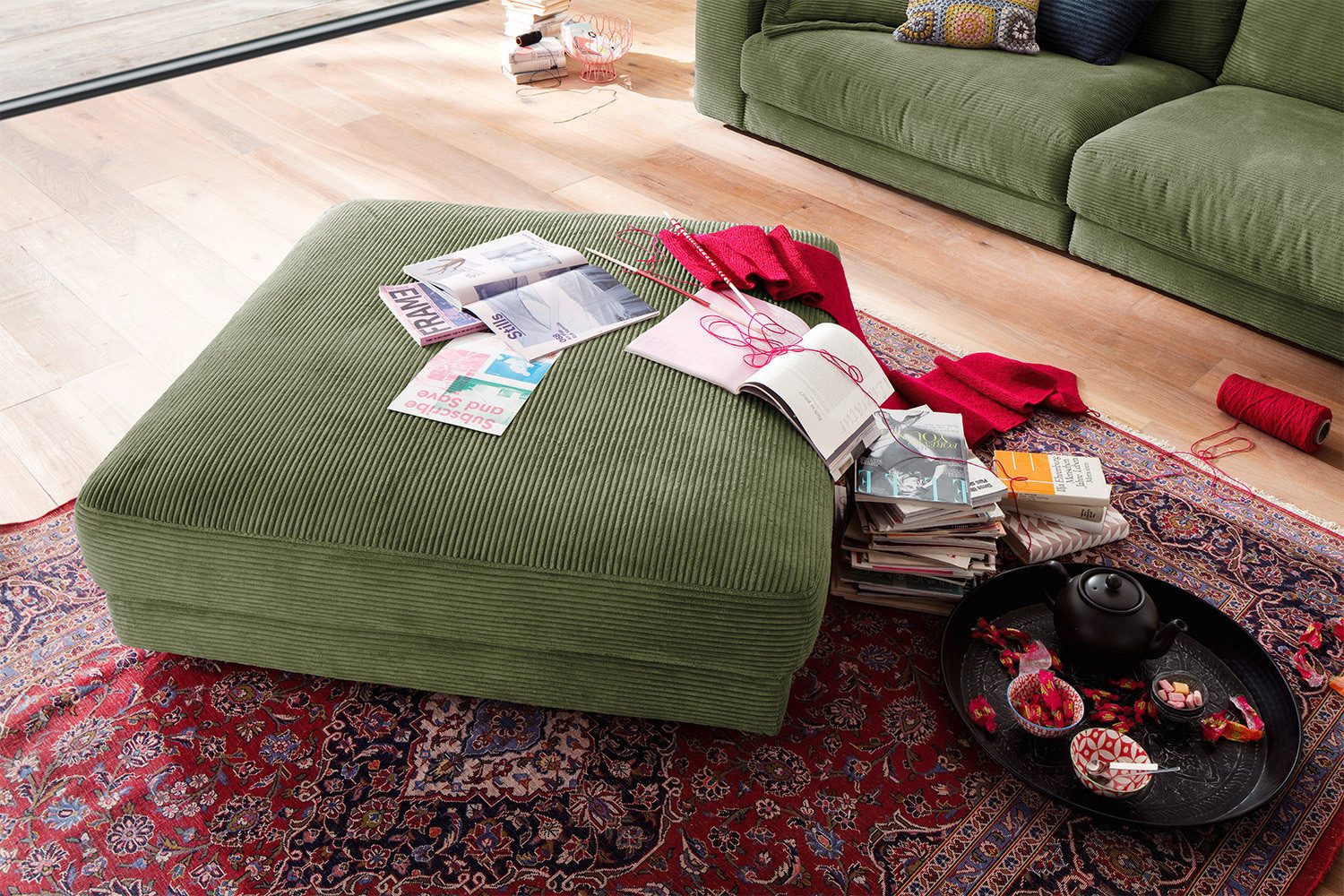 KAWOLA Hocker MADELINE, Big Hocker Polsterhocker günstig online kaufen
