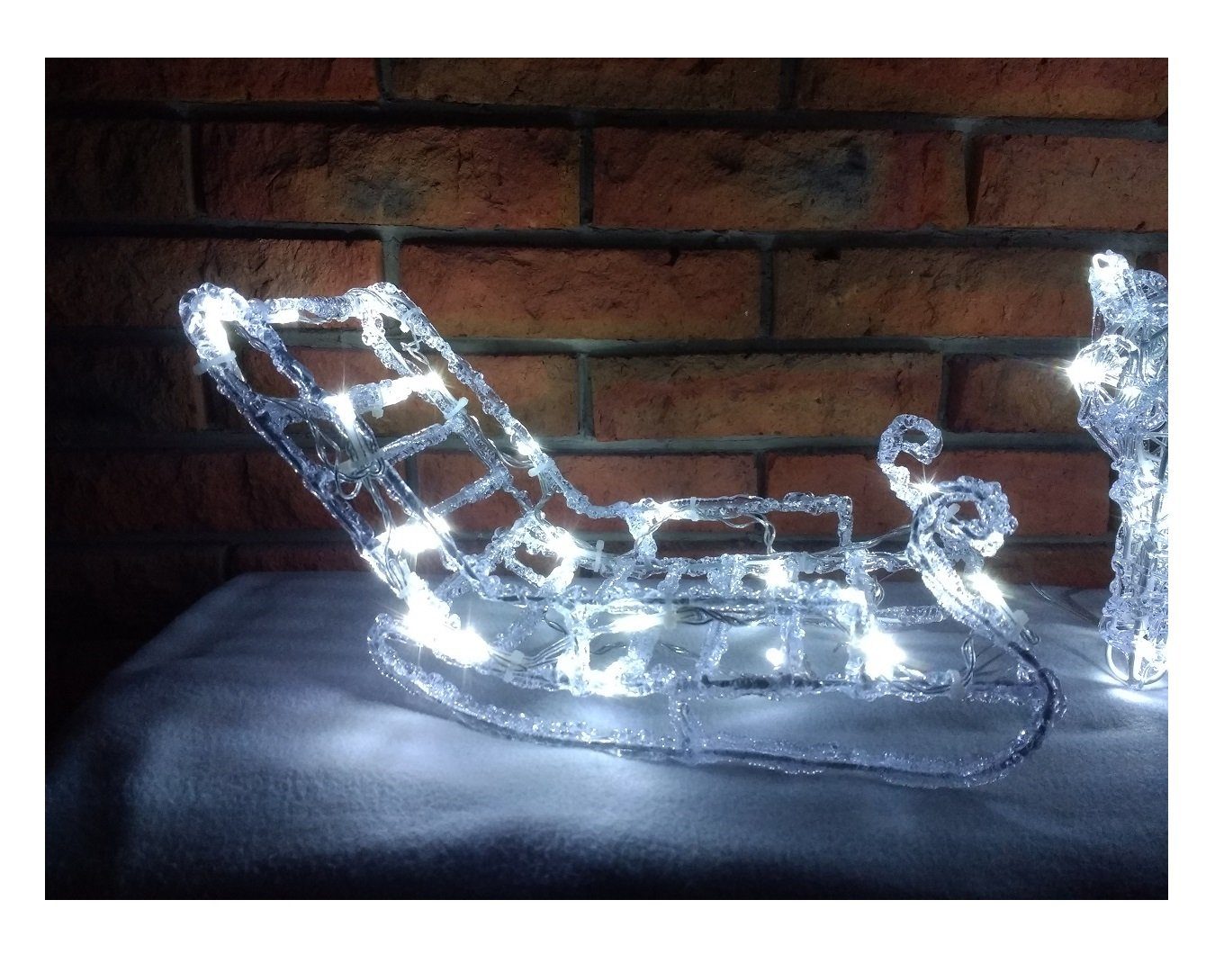 GartenHero Weihnachtsfigur 64 LED Rentier Schlitten IP44 Lichterkette Weihnachten Weihnachtsdeko