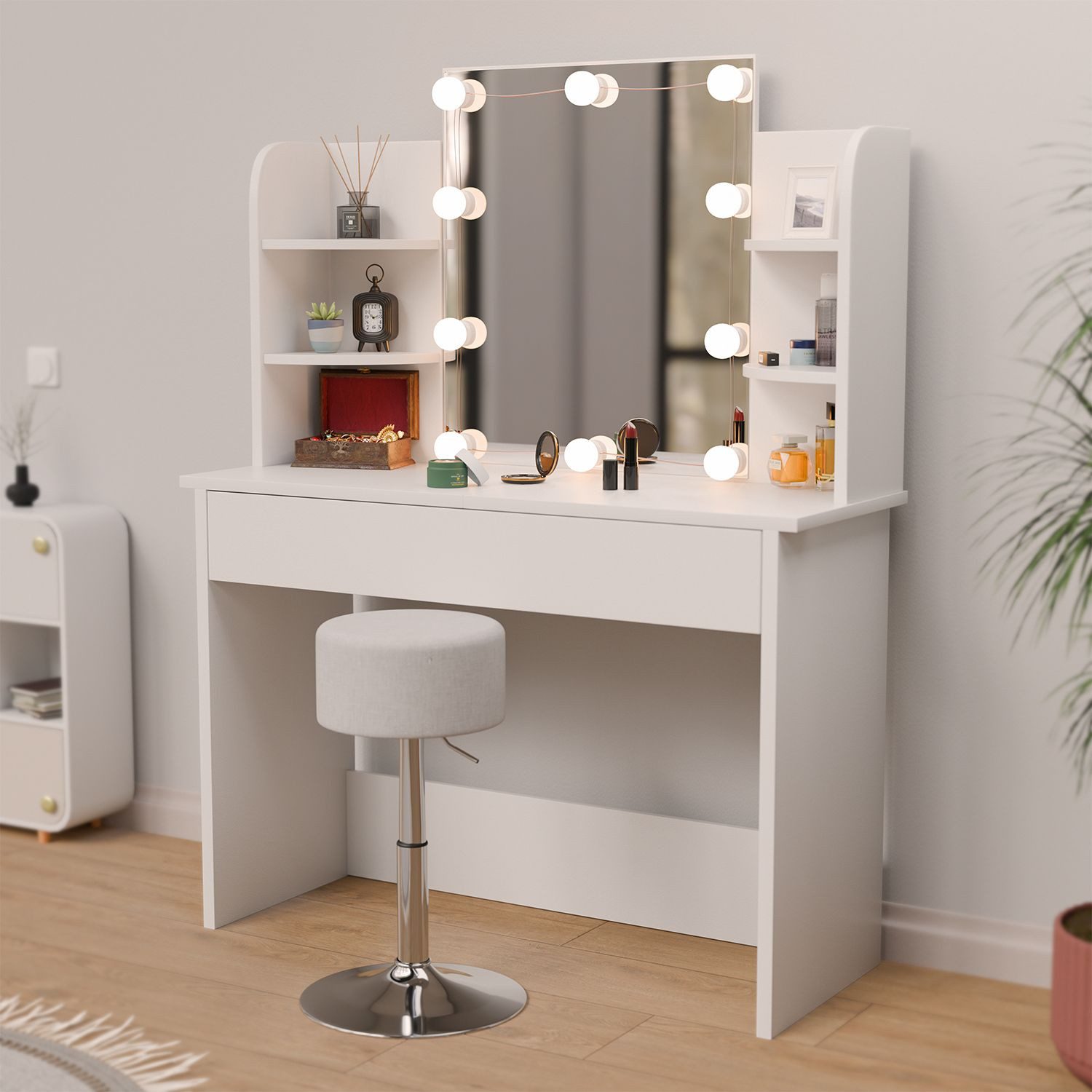 Juskys LED-Lichterkette, 10-flammig, für Schminktisch & Spiegel, 8 W mit 10 günstig online kaufen