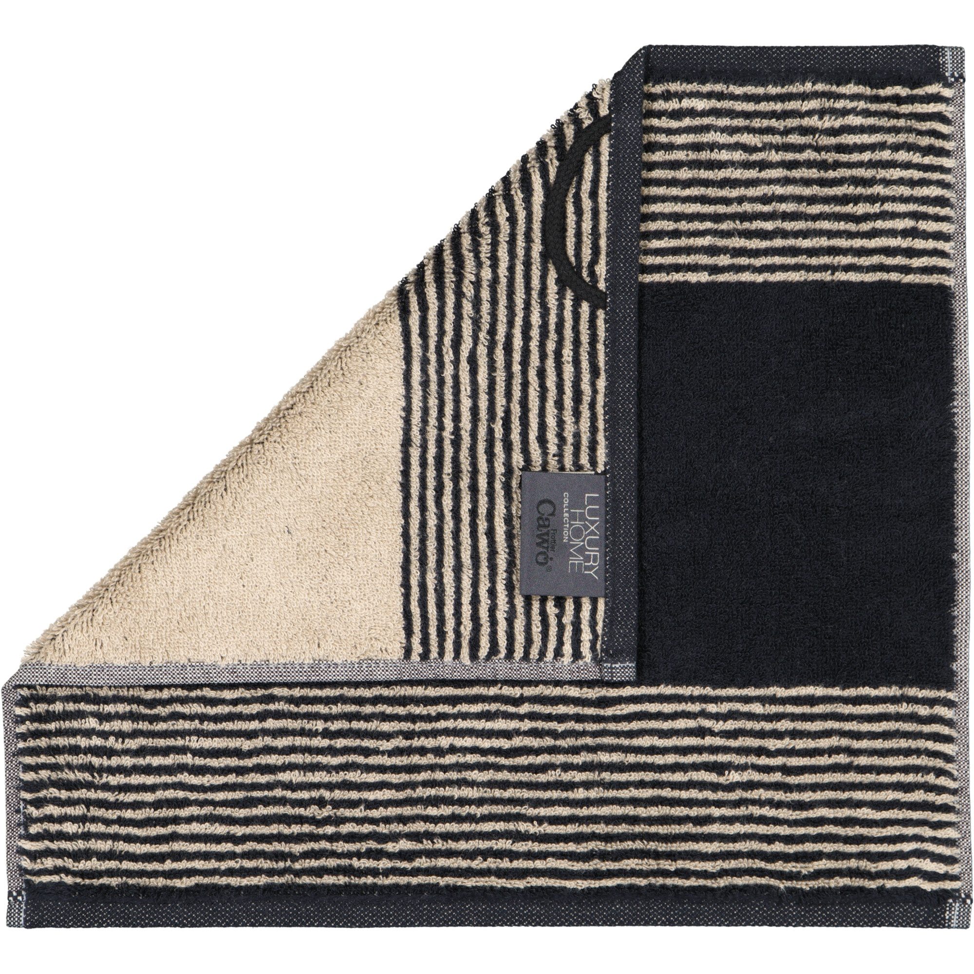 Cawö Handtuch Two-Tone 590 schwarz günstig online kaufen