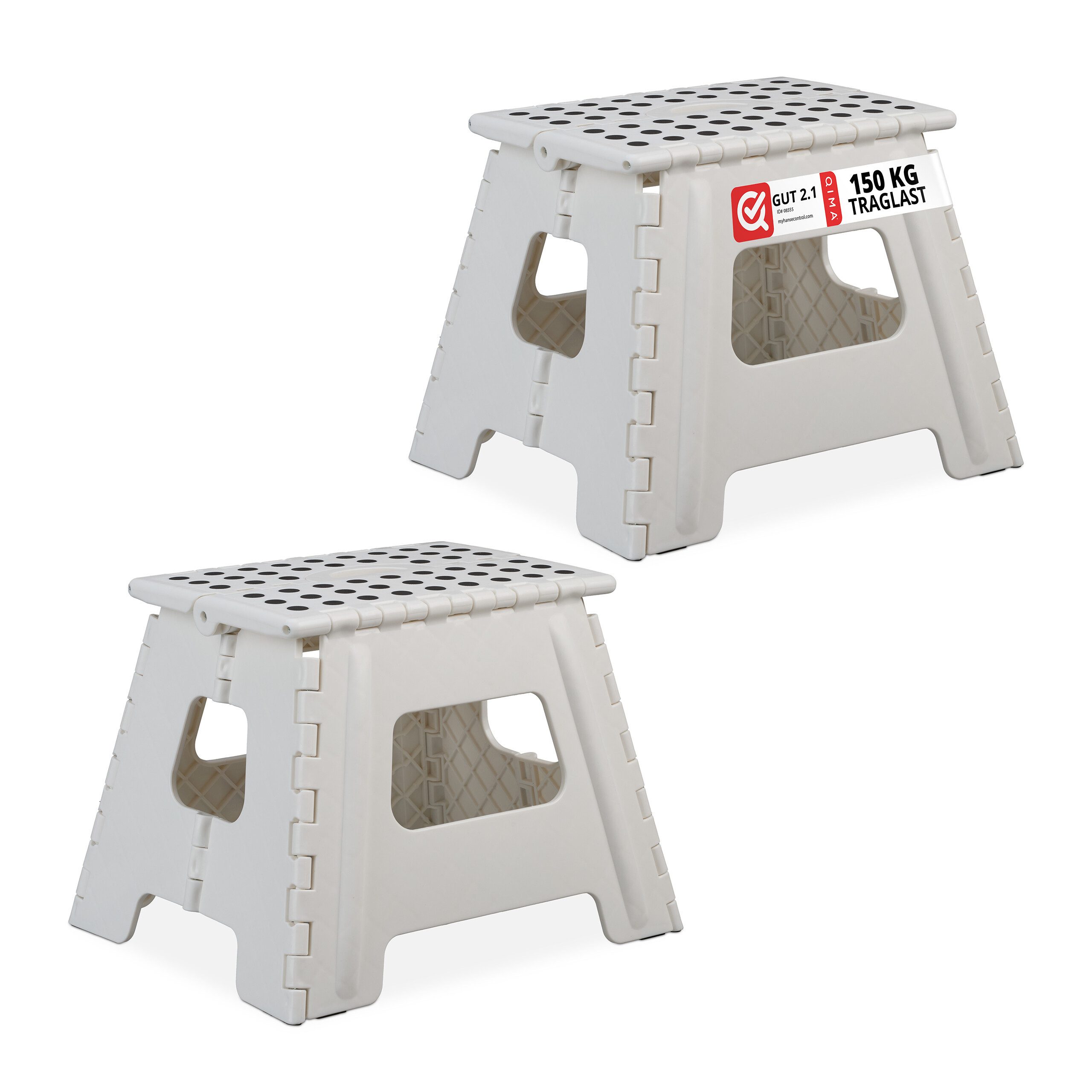 Sitzhocker Klapphocker faltbar L weiß 2er Set