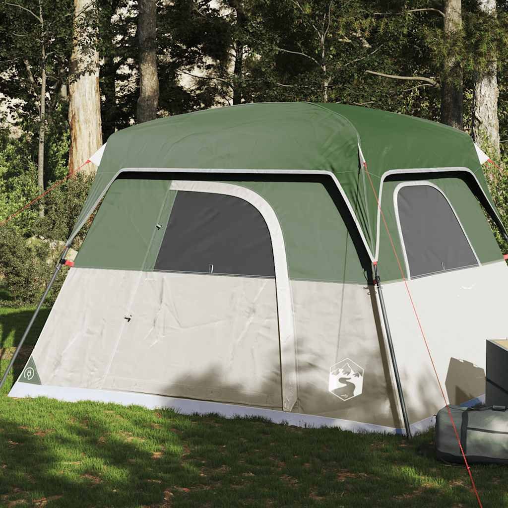 furnicato Faltzelt Campingzelt Kabine 245 x 215 x 190 cm Grün, (1 tlg), Wetterfestes Familienzelt für 4 Personen mit integriertem E-Anschluss