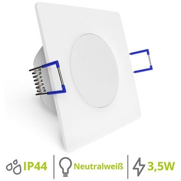 linovum LED Einbaustrahler WEEVO extra flache LED Einbauleuchte eckig weiss 4000K 3,5W 230V, LED-Leuchtmittel fest verbaut, LED-Leuchtmittel fest verbaut