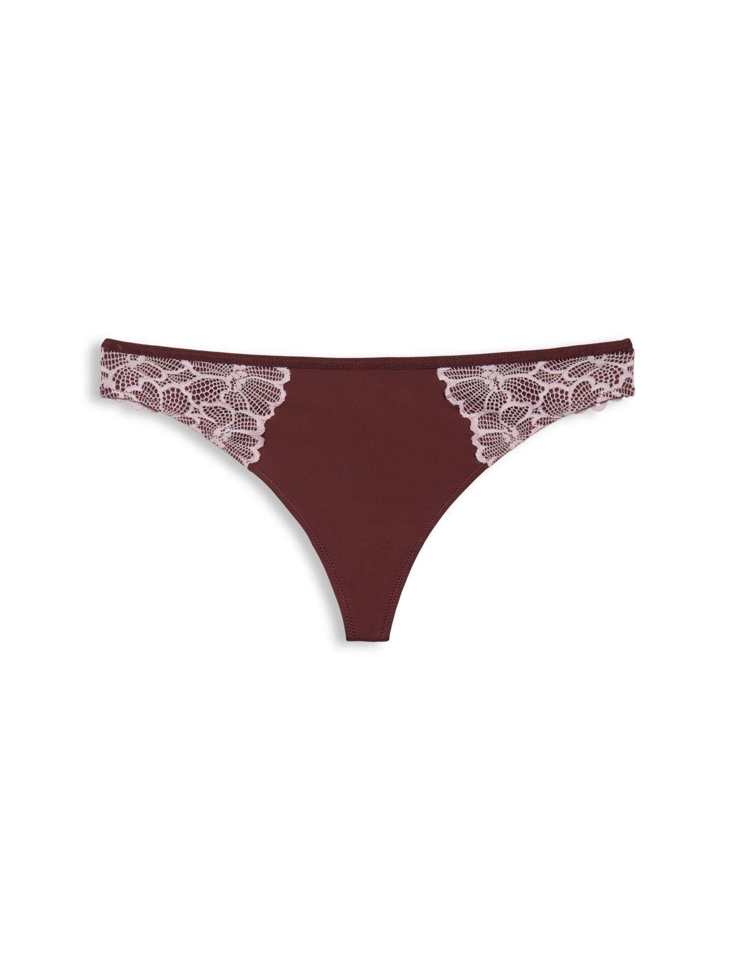 Esprit String Hipster-String mit BROWN RUST Spitze