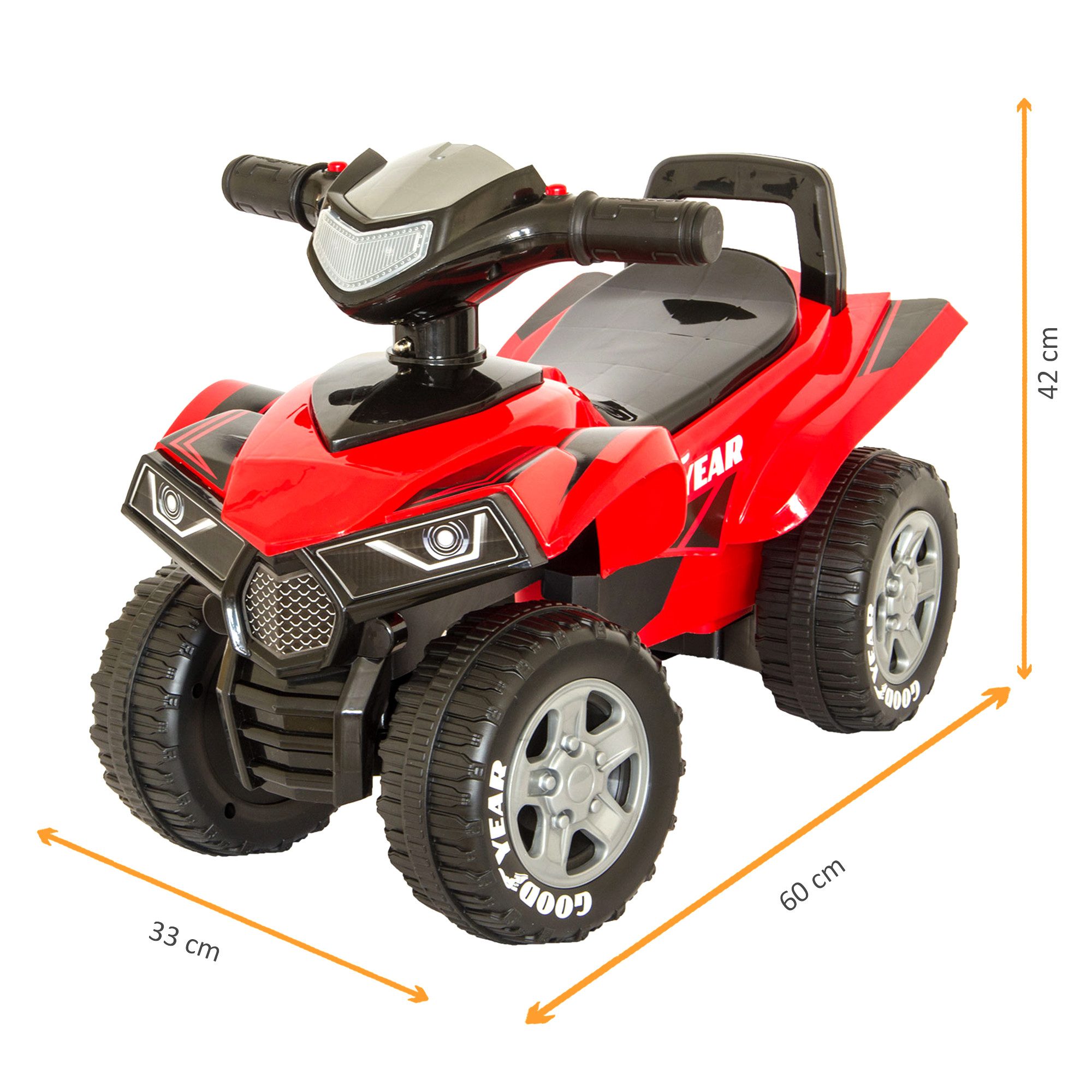 Lemodo Rutscherauto Quad-Optik, Good Year Rutscherfahrzeug für Kinder ab 18 Monate, mit Licht und Sound, offizielles Lizenzprodukt von GoodYear