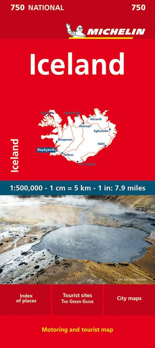 Michelin Nationalkarte Island / diverse, Straßen- und Tourismuskarte 1:500.000