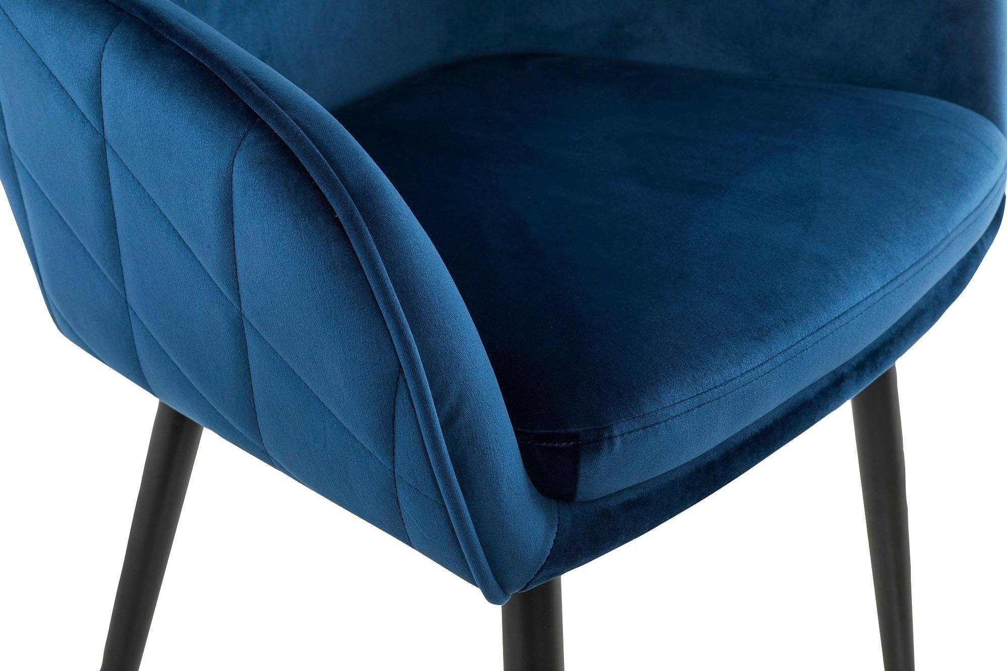 SalesFever Armlehnstuhl, blau auf Rückseite der blau/schwarz mit | Diamantsteppung