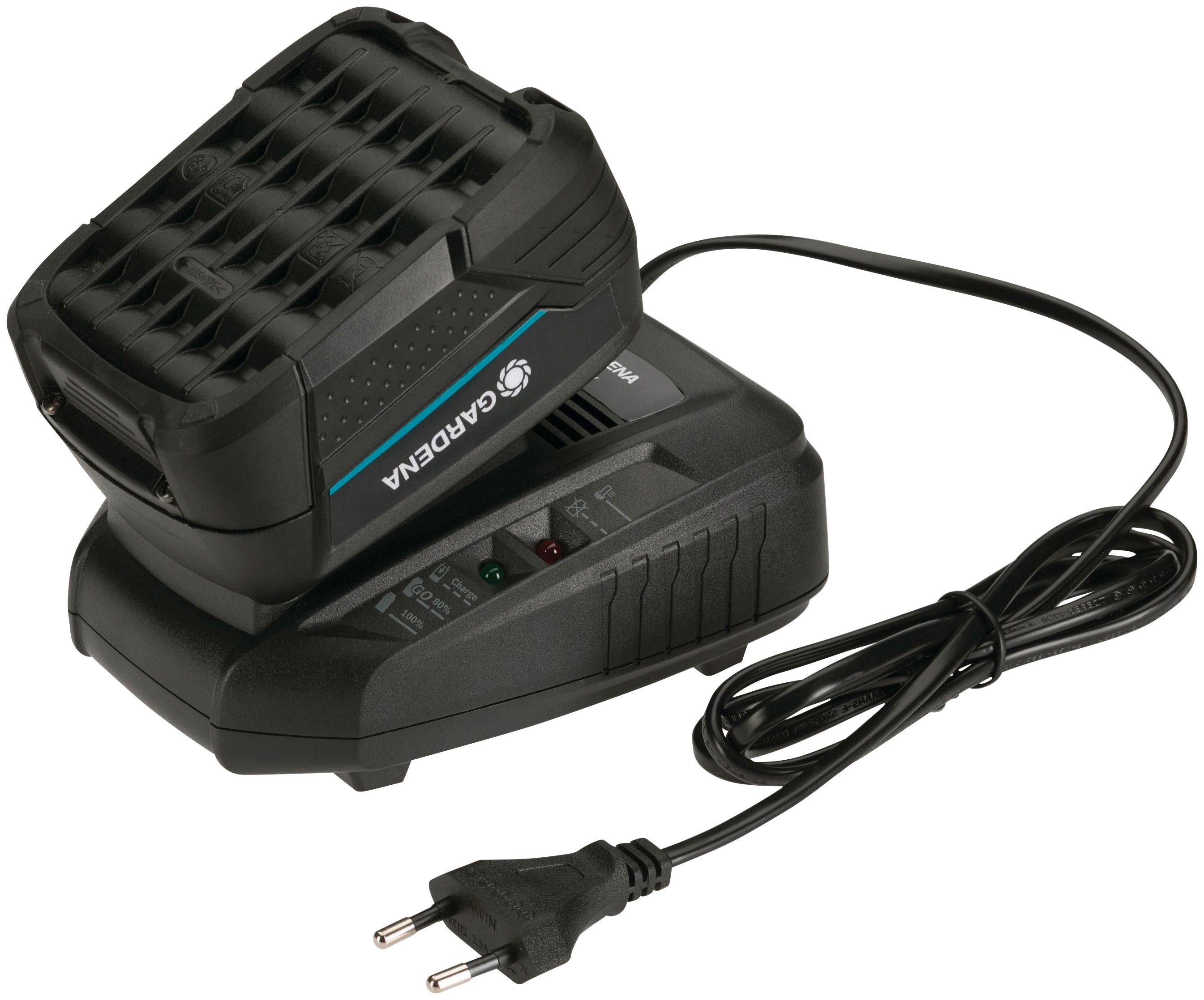 GARDENA P4A PBA 18V/72 + AL 1830 CV, 14908-20 Akku-Set, Starter-Kit Ladegerät mit 18V/4,0 Ah Akku