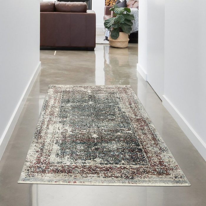 Teppich Glänzender Seidenoptikteppich mit orientalischem Design beige-rot Carpetia rechteckig Höhe: 7 mm