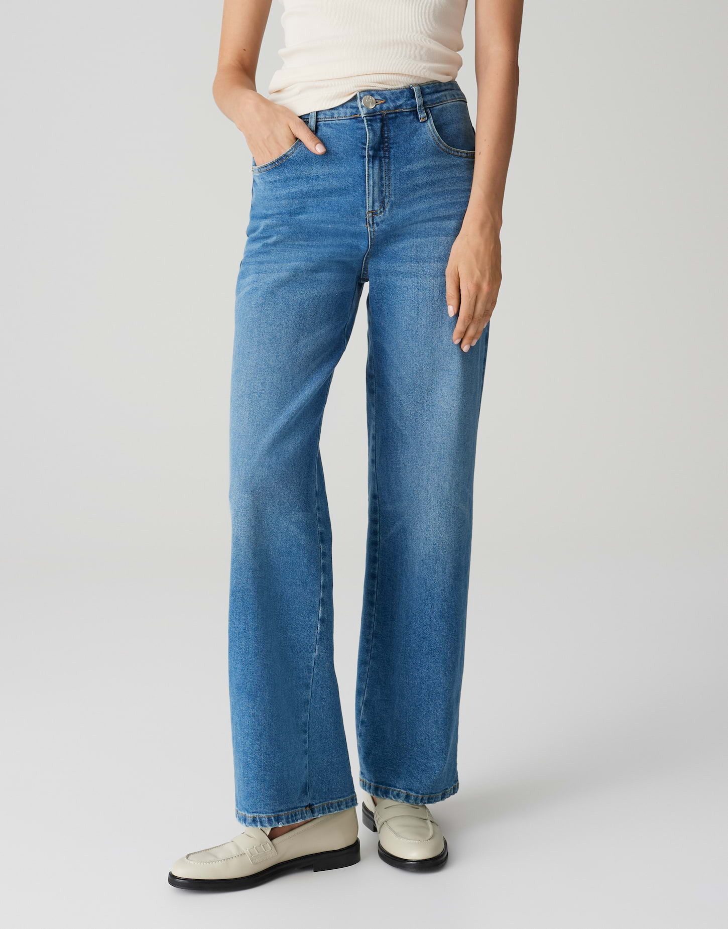 OPUS Weite Jeans Wide Leg Jeans MIVY High Rise mit Stretch-Anteil