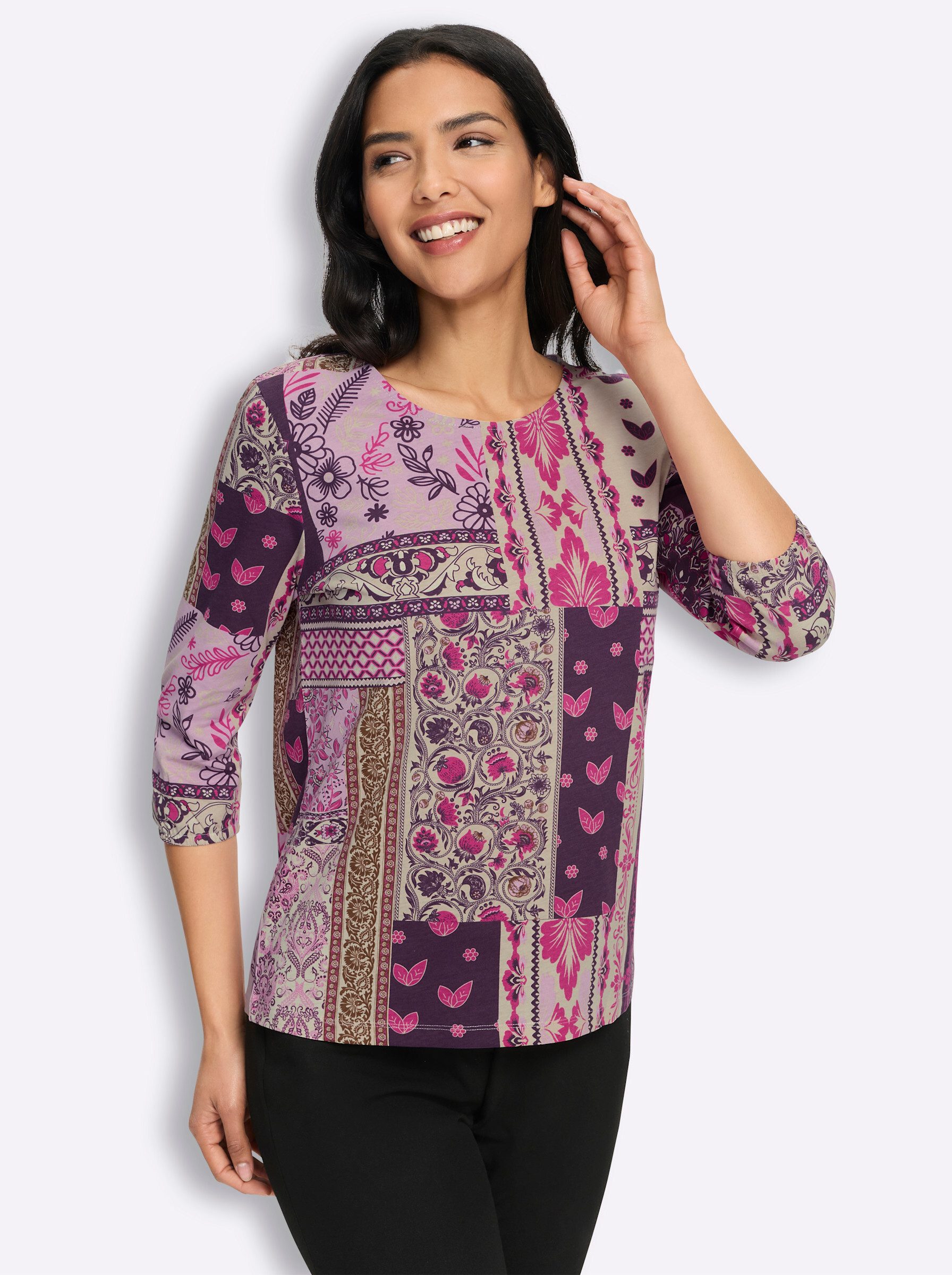 Sieh an! T-Shirt Rundhals-Shirt 3/4-Arm