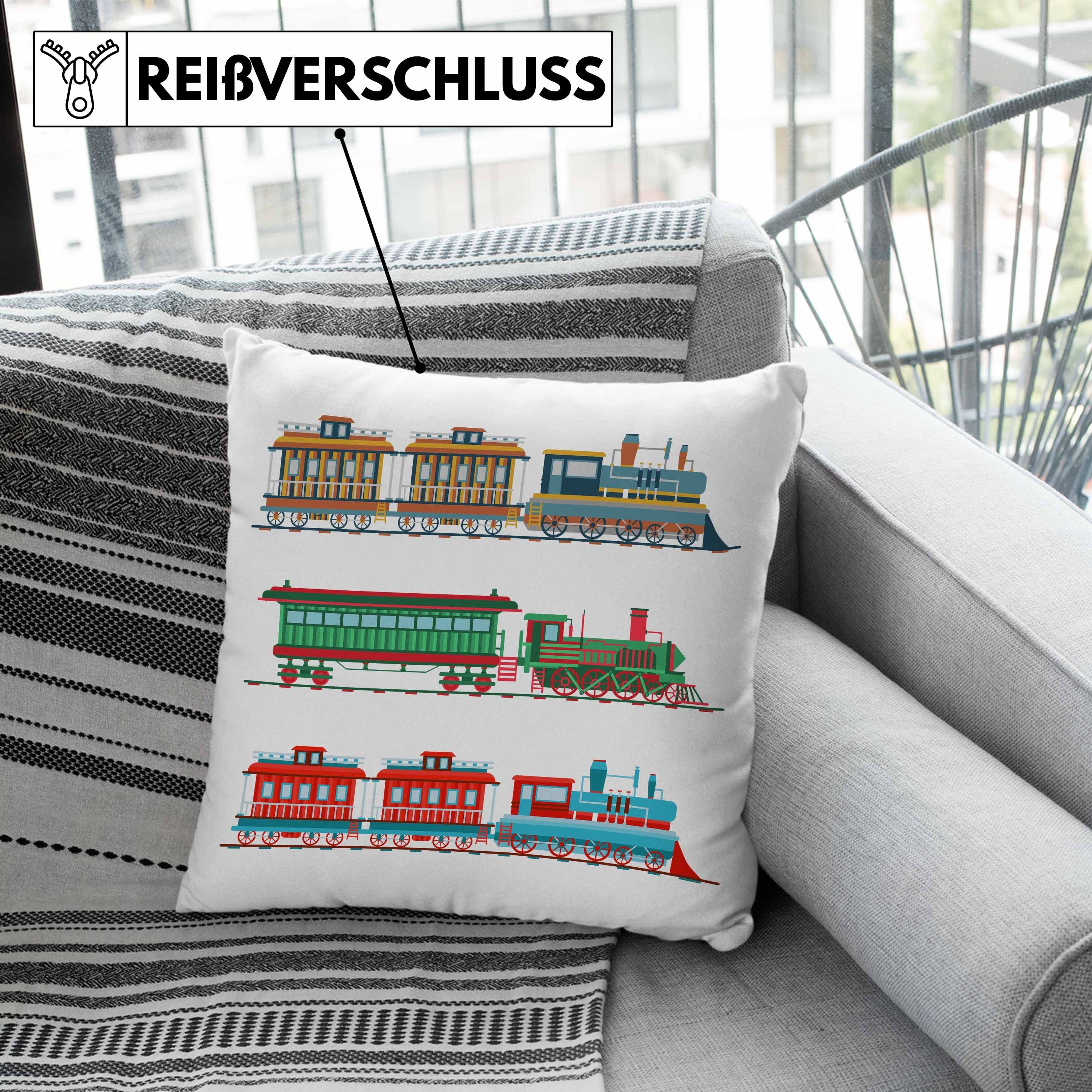 Lokomotive Lokführer Grün Spruch Eisenbahner Füllung Dekokissen 40x40 Züge Trendation mit - Geschenk Kissen Eisenbahn Dekokissen Geschenkidee Modelleisenbahn Trendation