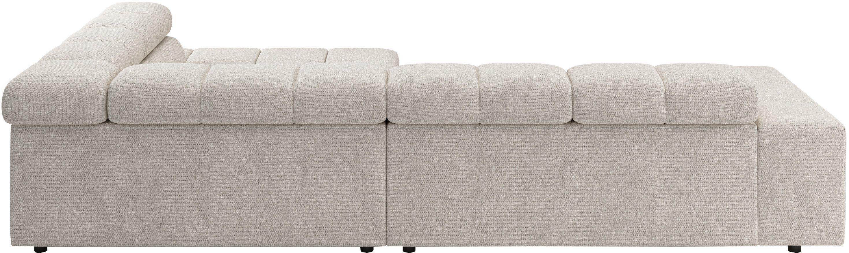 Home affaire Ecksofa Ancona, Ecksofa, incl. Kopfteilverstellung, Breite 319 cm, L-Form, wahlweise elektrische Sitztiefenverstellung