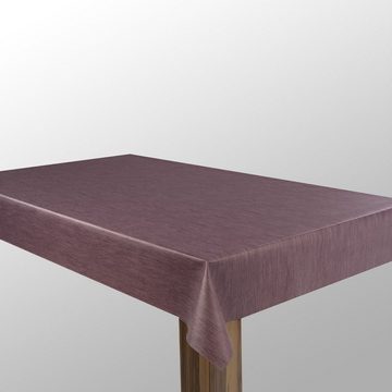 laro Tischdecke Wachstuch-Tischdecken Abwaschbar Violett Leinenoptik rechteckig