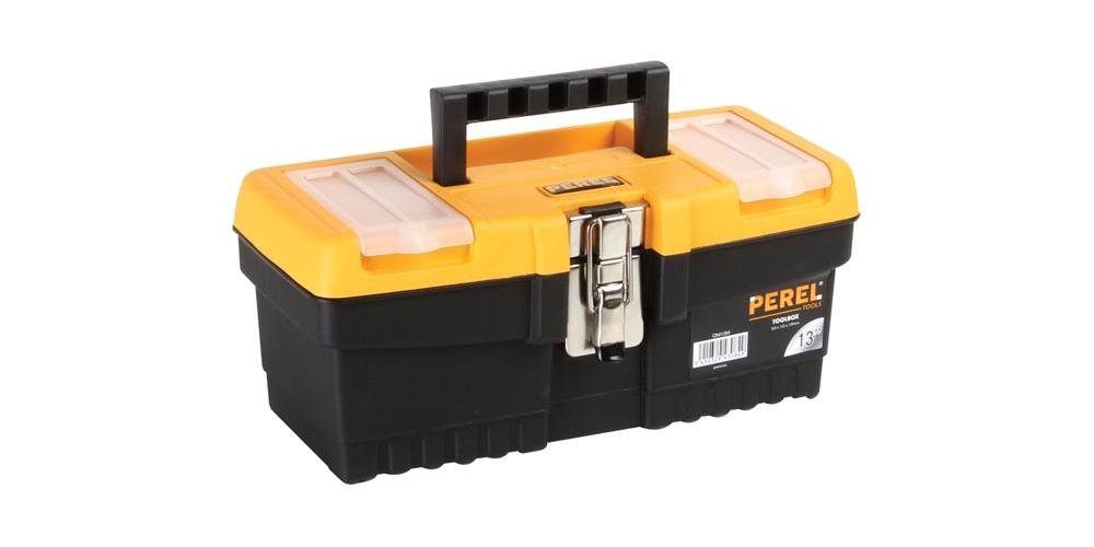 PEREL Werkzeugbox Werkzeugkasten mit Metallverschlüssen - 320 x 155 x 139 mm - 6,8 L