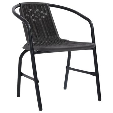 furnicato Gartenstuhl Gartenstühle 2 Stk. Kunststoff Rattan-Optik und Stahl 110 kg