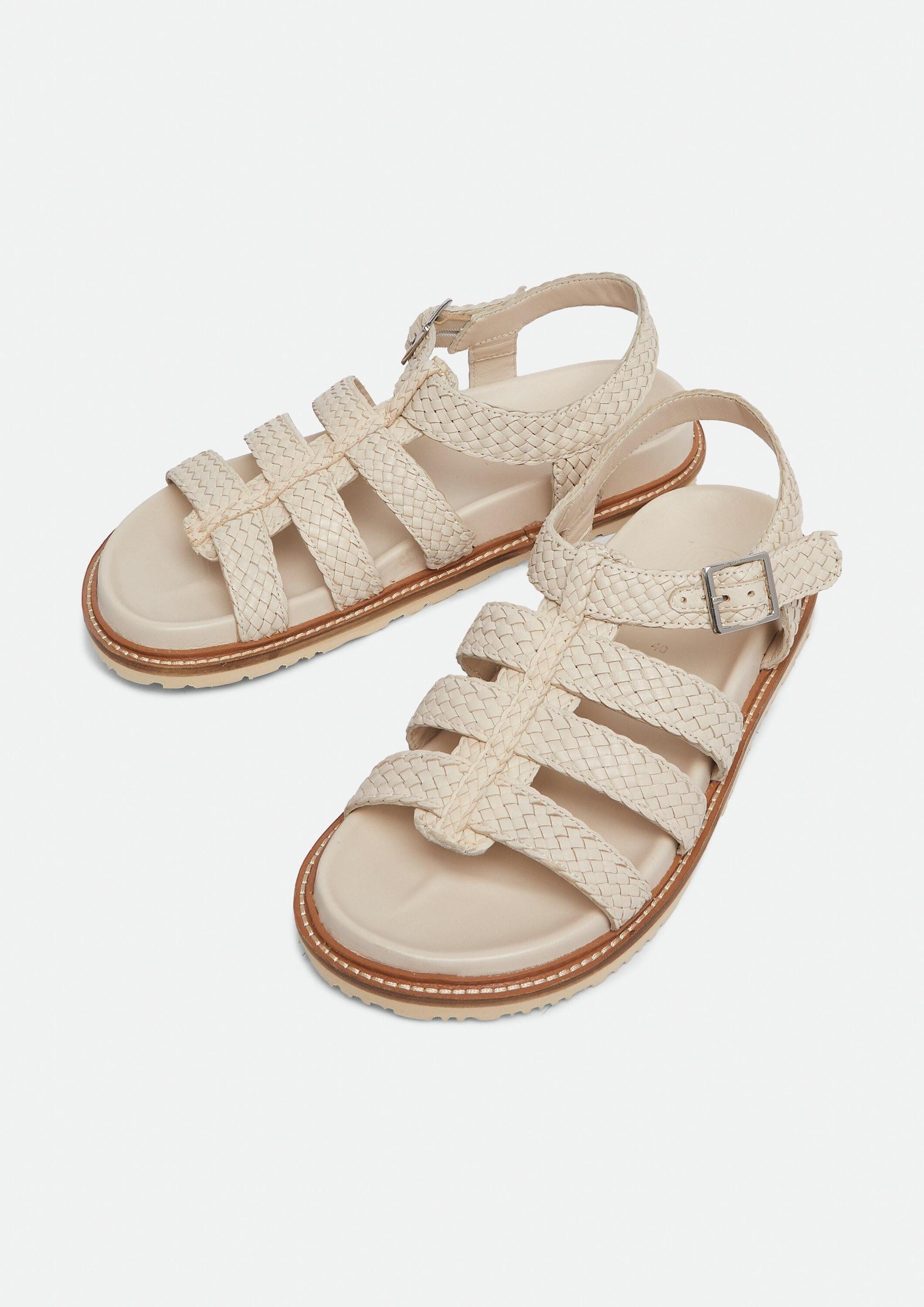 comma Sandalen Sandale Geflochtene Sandalen aus Glattleder