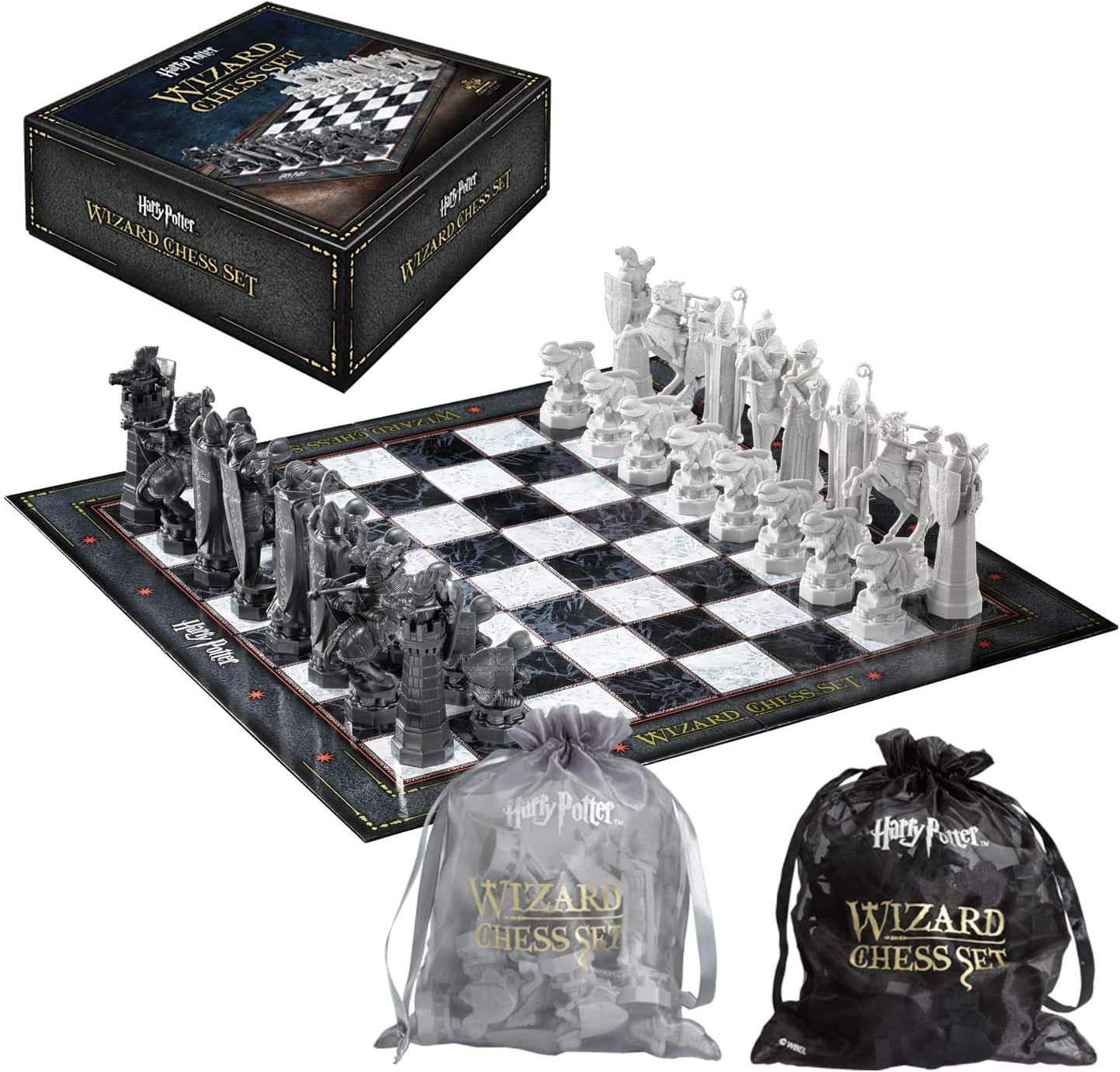 The Noble Collection Spiel Harry Potter Wizard Zauberer Schachset, Schach, mit 32 hochdetaillierten, geformten Kunststoffschachfiguren