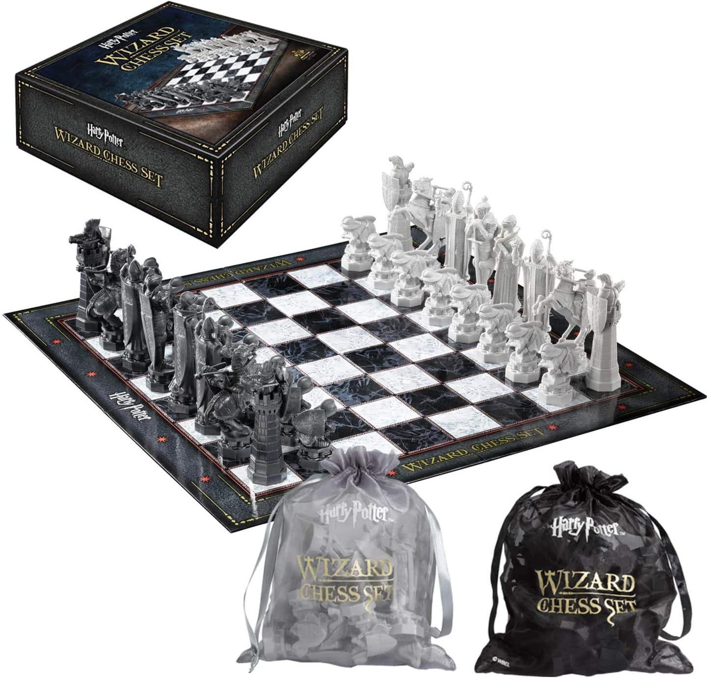 The Noble Collection Spiel, Schach Harry Potter Wizard Zauberer Schachset, mit 32 hochdetaillierten, geformten Kunststoffschachfiguren