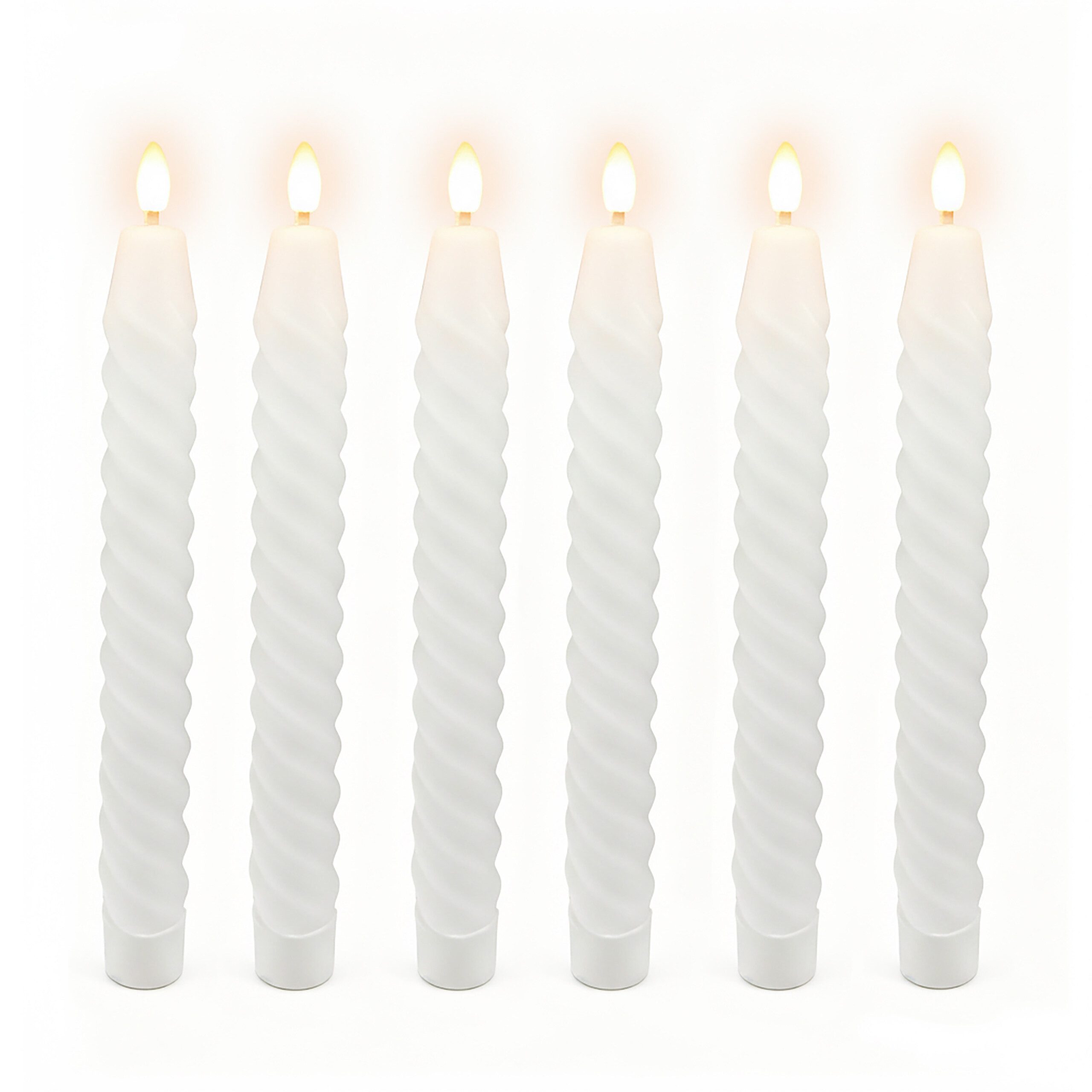 relaxdays LED-Kerze LED Stabkerzen 6er Set, Flackernde LED-Flamme, LED, Warmweiß, weiß