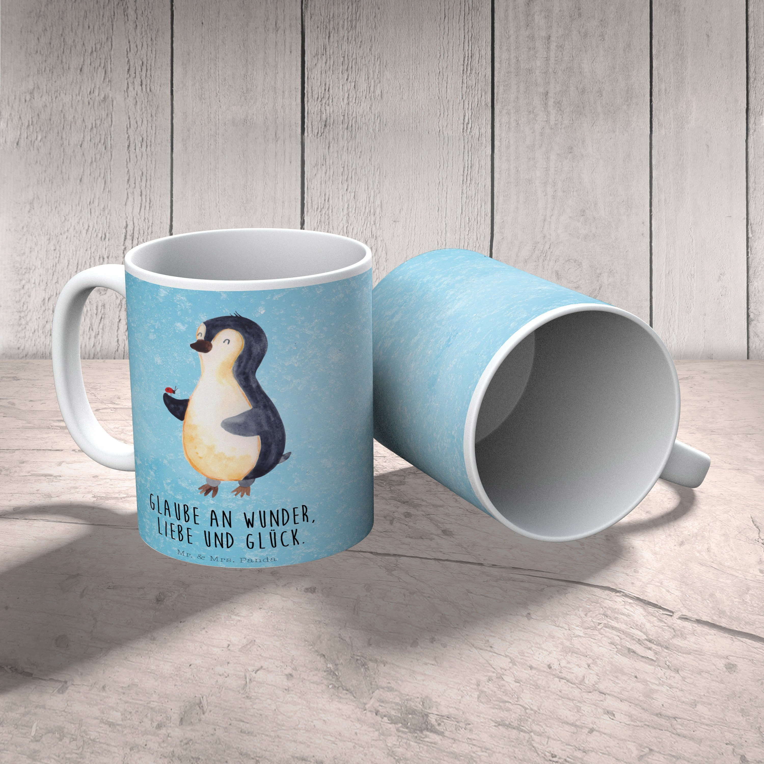 & Pinguin Geschenk, kleine Wunder, - Tasse Kaffeetasse, Mr. Eisblau Panda Marienkäfer Keramik Mrs. -