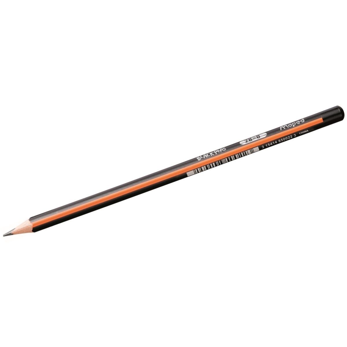MAPED Bleistift Bleistift Black'Peps Classic 2B dunkelgrau/orange