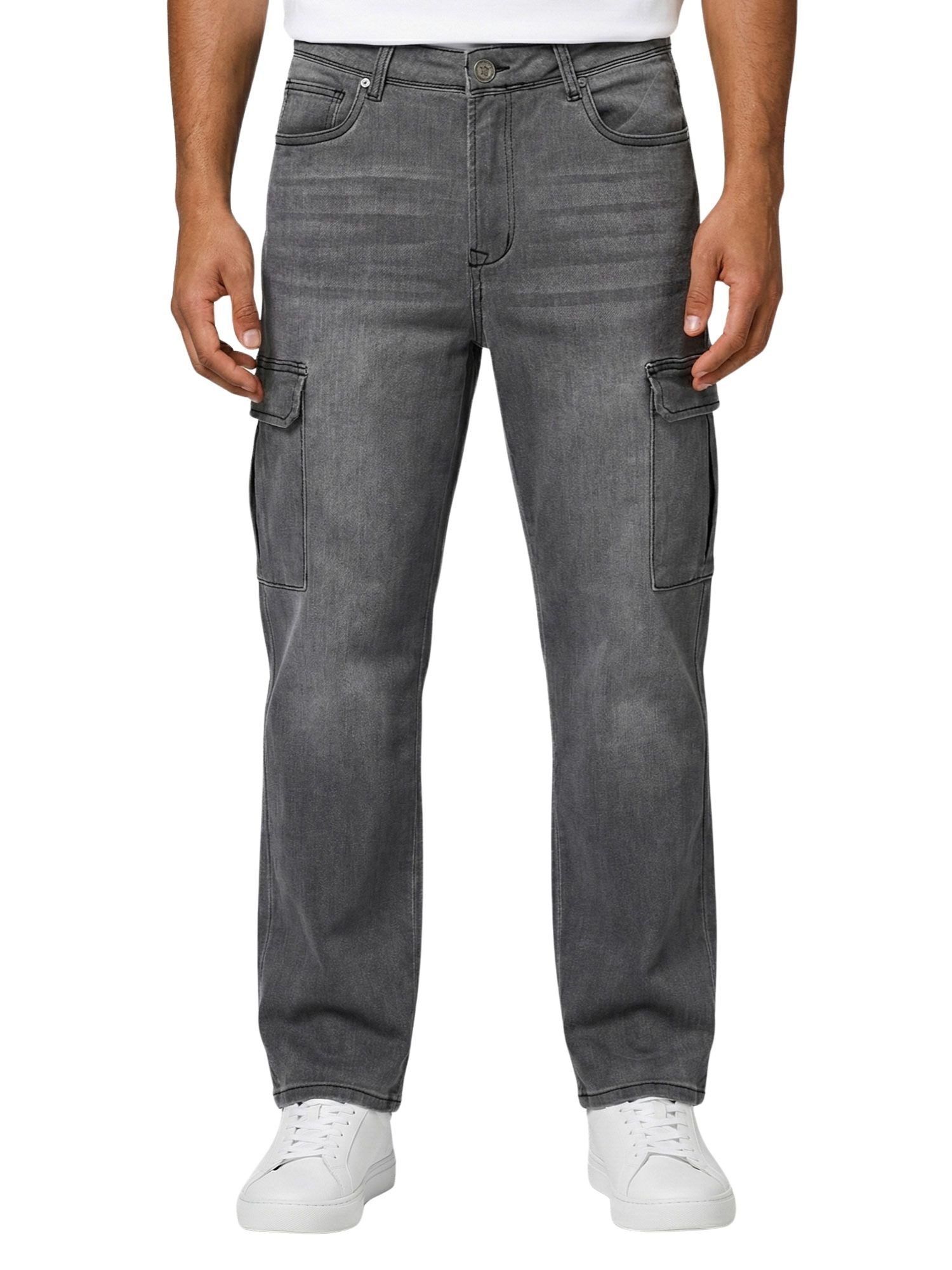 Tazzio Straight-Jeans A112 Regular Fit Cargo Denim Jeans Hose