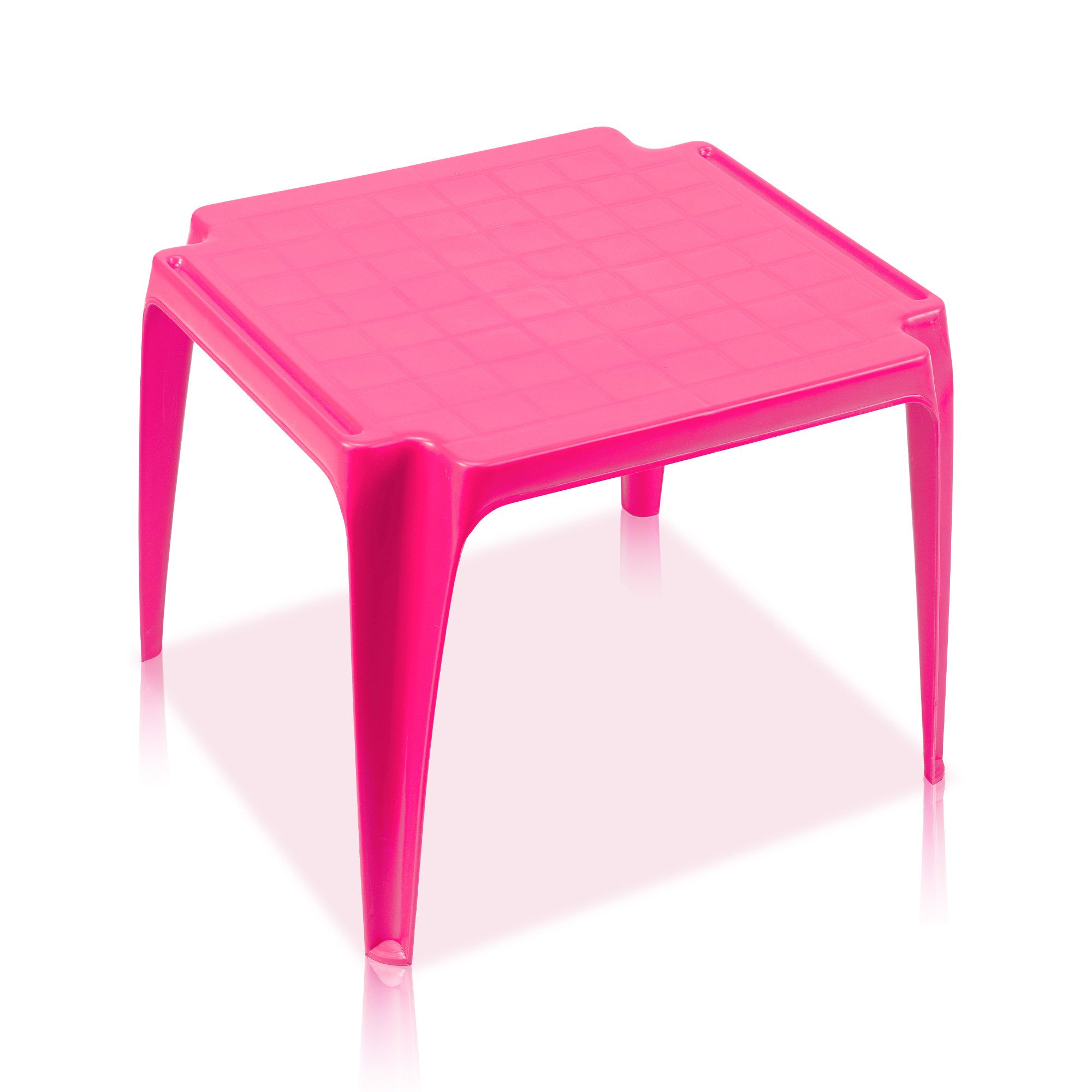 KHG Kindertisch Kindertisch für Garten & Kinderzimmer, Pflegeleichte Oberfläche (kindgerechte Höhe 44 x 50 x 50 cm, Outdoor, robust wetterfest), Pflegeleicht, Wetterfest, Stabil, Stapelbar