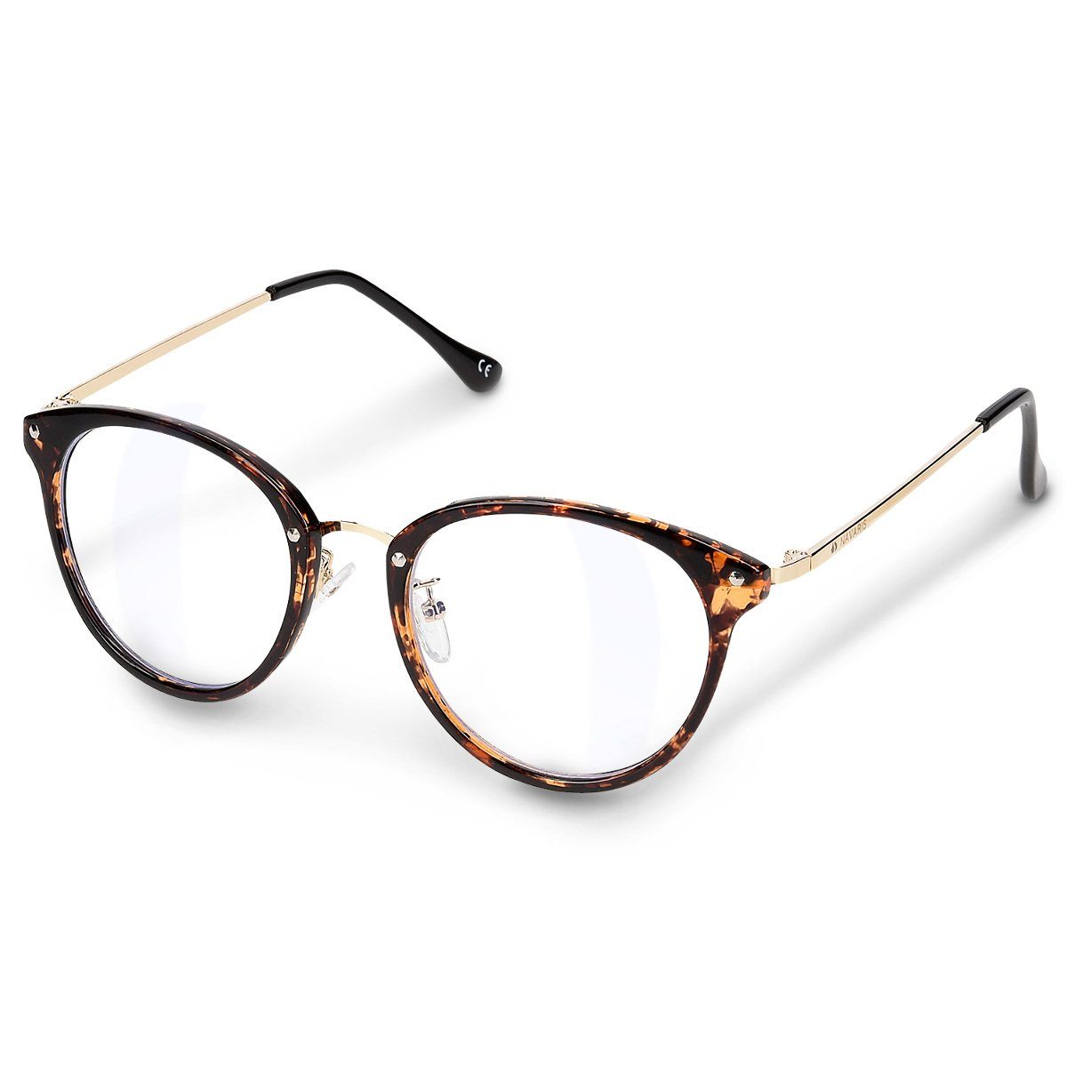 Sonnenbrille Retro Brille ohne Sehstärke - Damen Herren Vintage 50er Nerd Brille