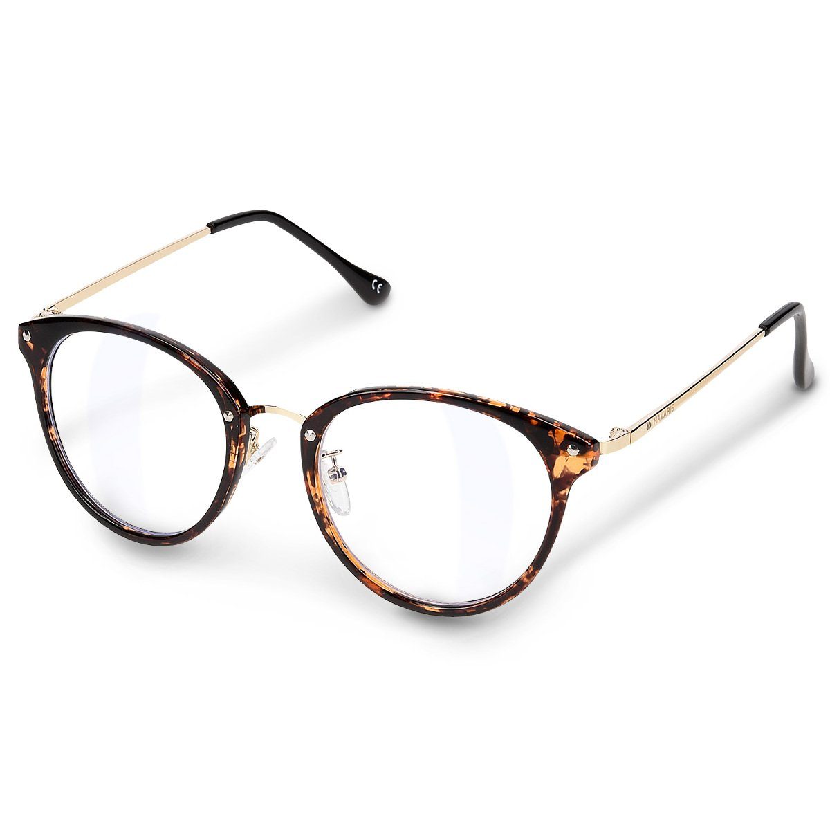 Navaris Brille Retro Brille ohne Sehstärke - Damen Herren Vintage 50er Nerd Brille