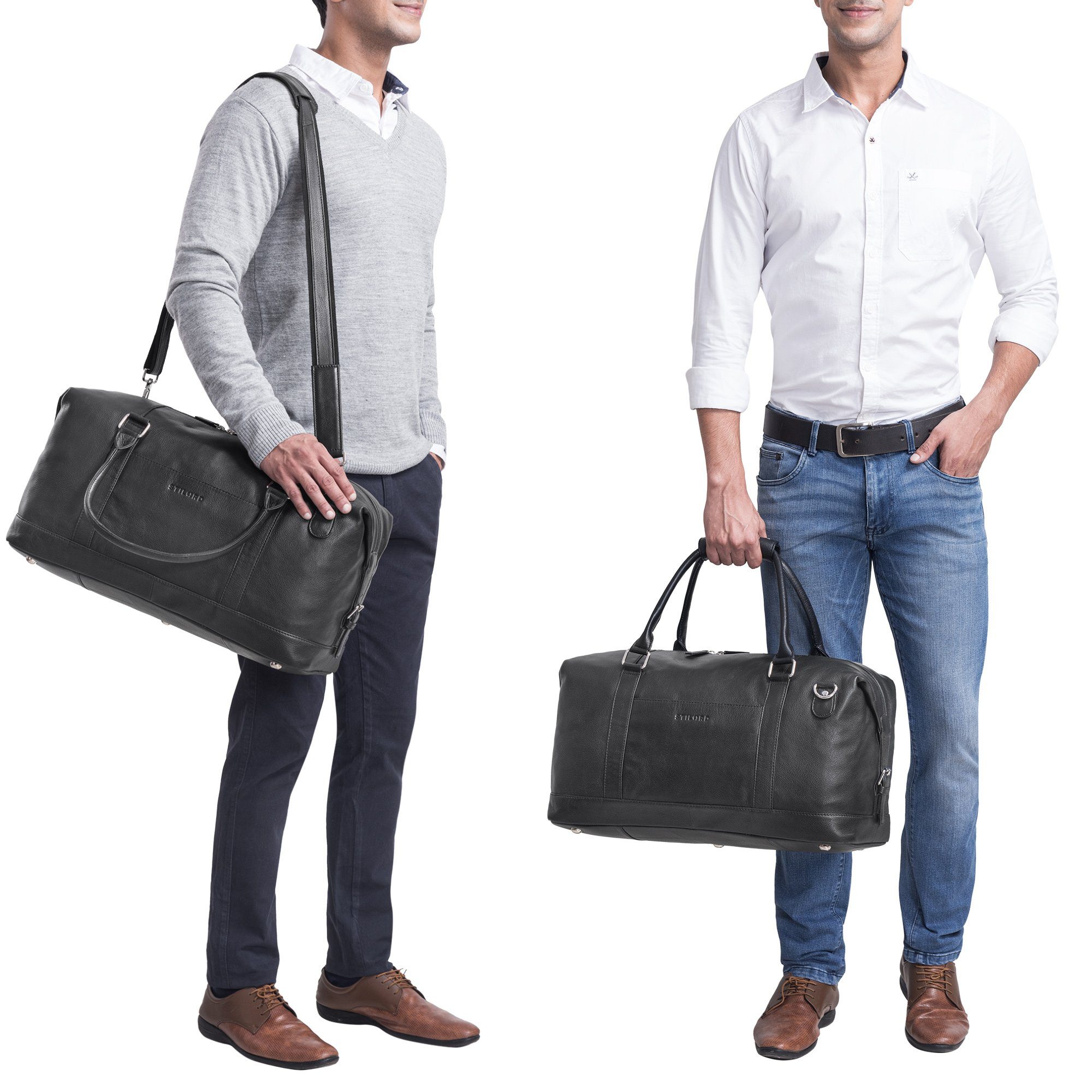 STILORD Weekender "Viator" Leder Reisetasche Weekender im Großformat für Damen Herren