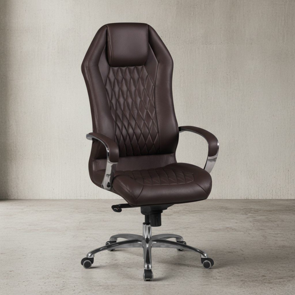 KADIMA DESIGN Chefsessel Premium-Bürostuhl MILANO aus Echtleder: Ergonomisch & stützend (Armlehnen, Wippmechanik, Multiblock-Mechanik)