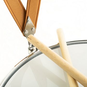 FAME Snare Drum,FSMAR-65 Marching Snare Drum, 14"x6.5", Stahl Marschtrommel, Tragegurt, Hohe Lautstärke, Stimmstabilität, Inklusive Marching Sticks, Silber", Marching Snare Drum, Stahl Marschtrommel, Hohe Lautstärke