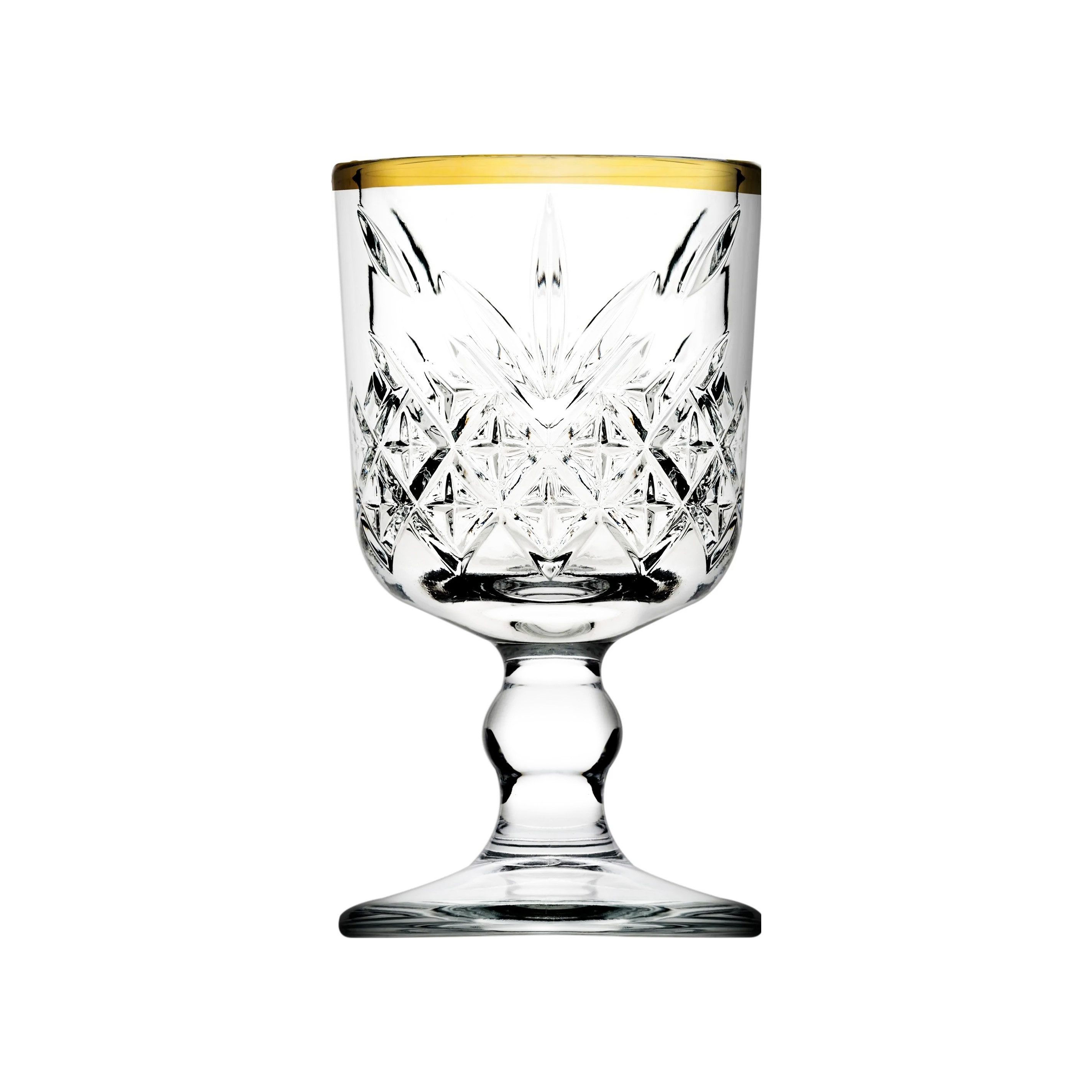 Pasabahce Gläser-Set Golden Touch Timeless Mini Gläser 60 ml - 6er Set mit Goldrand, 6-tlg.