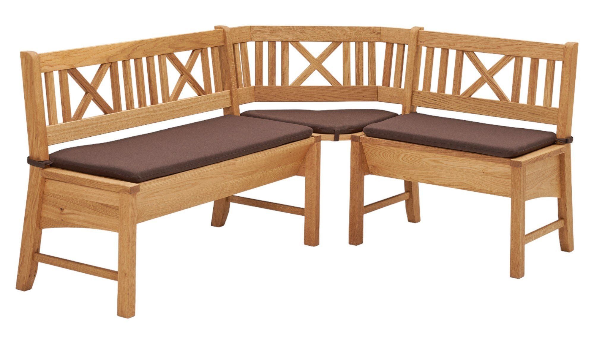 58 aufm Kessel Sitzbank Delbin aus Massivholz 139 x 179 x 87 Küchenbank massiv Wildeiche