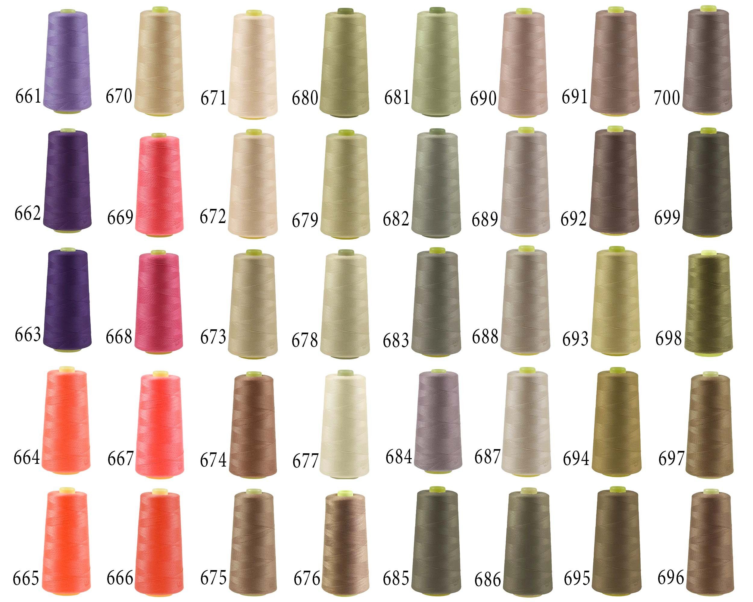 maDDma 4572m Qualitäts Overlock-Garn Overlock-Nähgarn Polyestergarn Overlockgarn, 4572 m, A666 neonkoralle