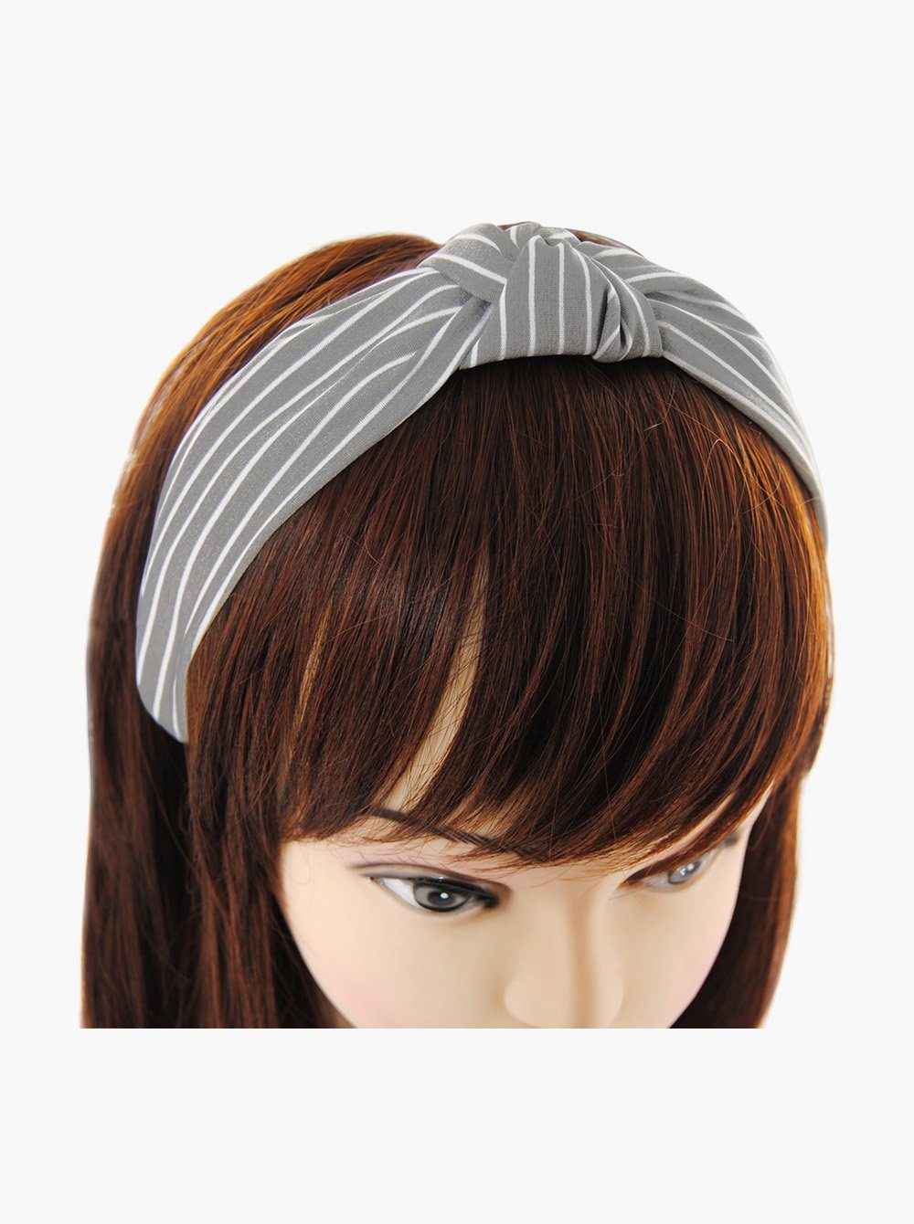 axy Haarreif Haarreif Klassische Damen Haareifen Streifen, und und Haarband Grau mit Vintage Stirnband Knoten