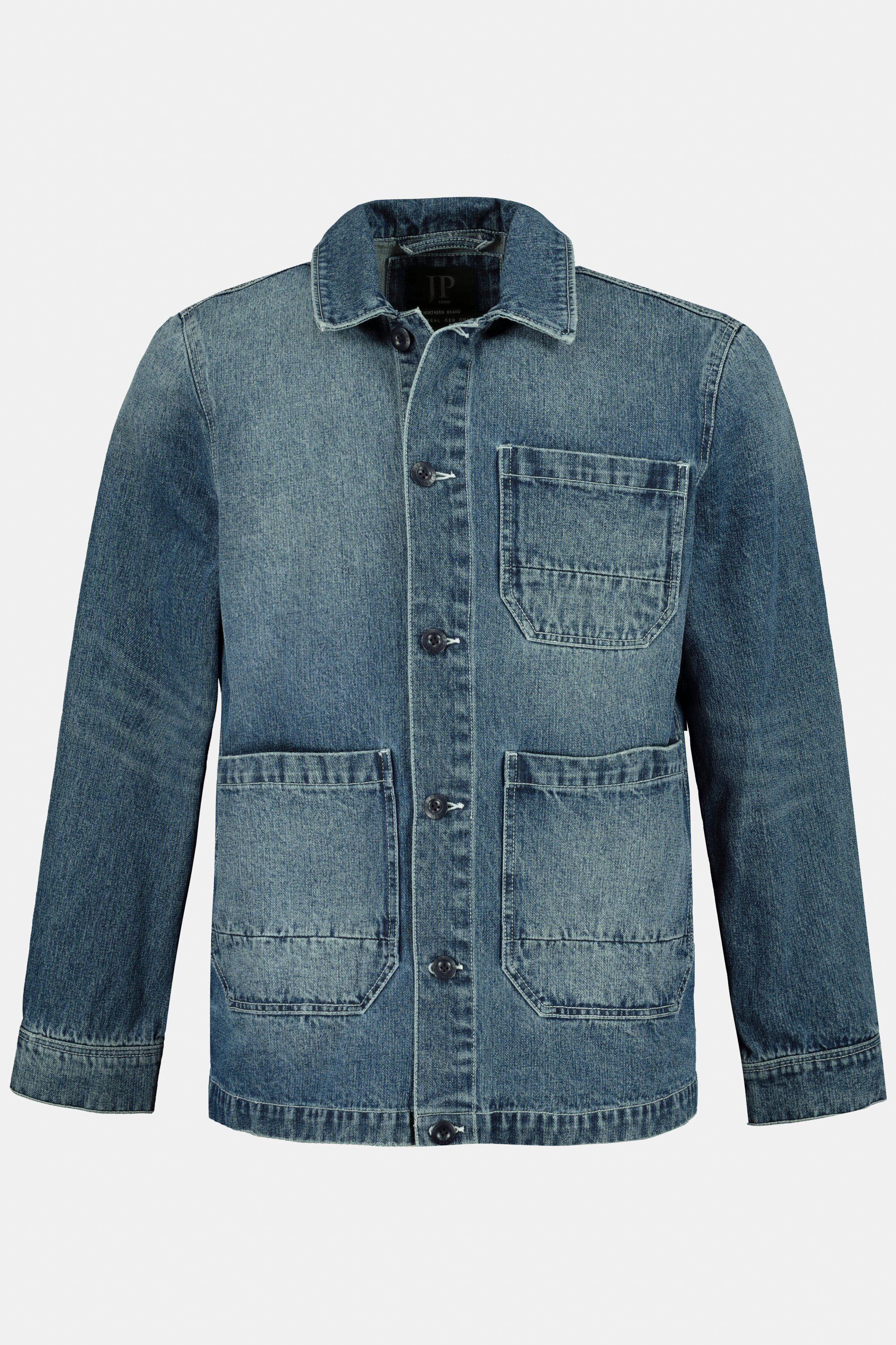 große denim Workerstyle Taschen JP1880 Funktionsjacke Jeansjacke blue