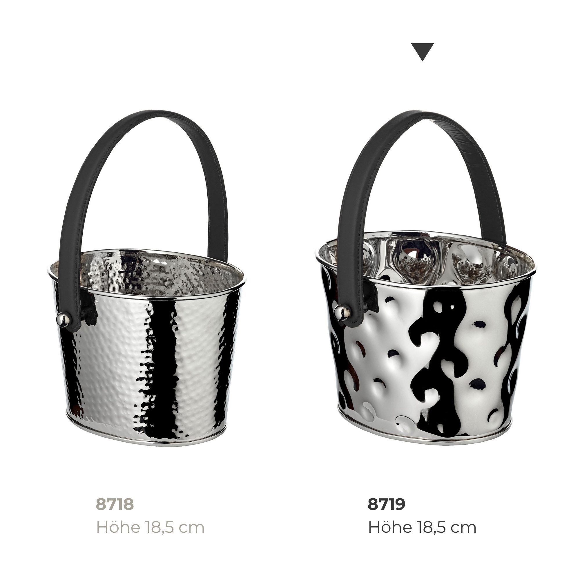 EDZARD Sektkühler Gideon, (23x18 cm, H 16 cm), gehämmerter Edelstahl