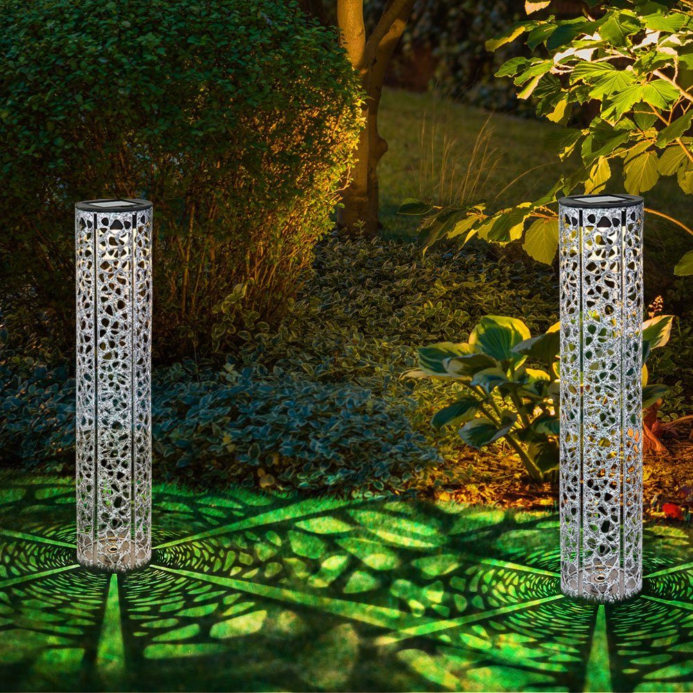 Globo LED Solarleuchte, H Solarlampe cm LED-Leuchtmittel orientalisch Gartendeko 46 Außenleuchte Warmweiß, verbaut, LED Stecklampe fest
