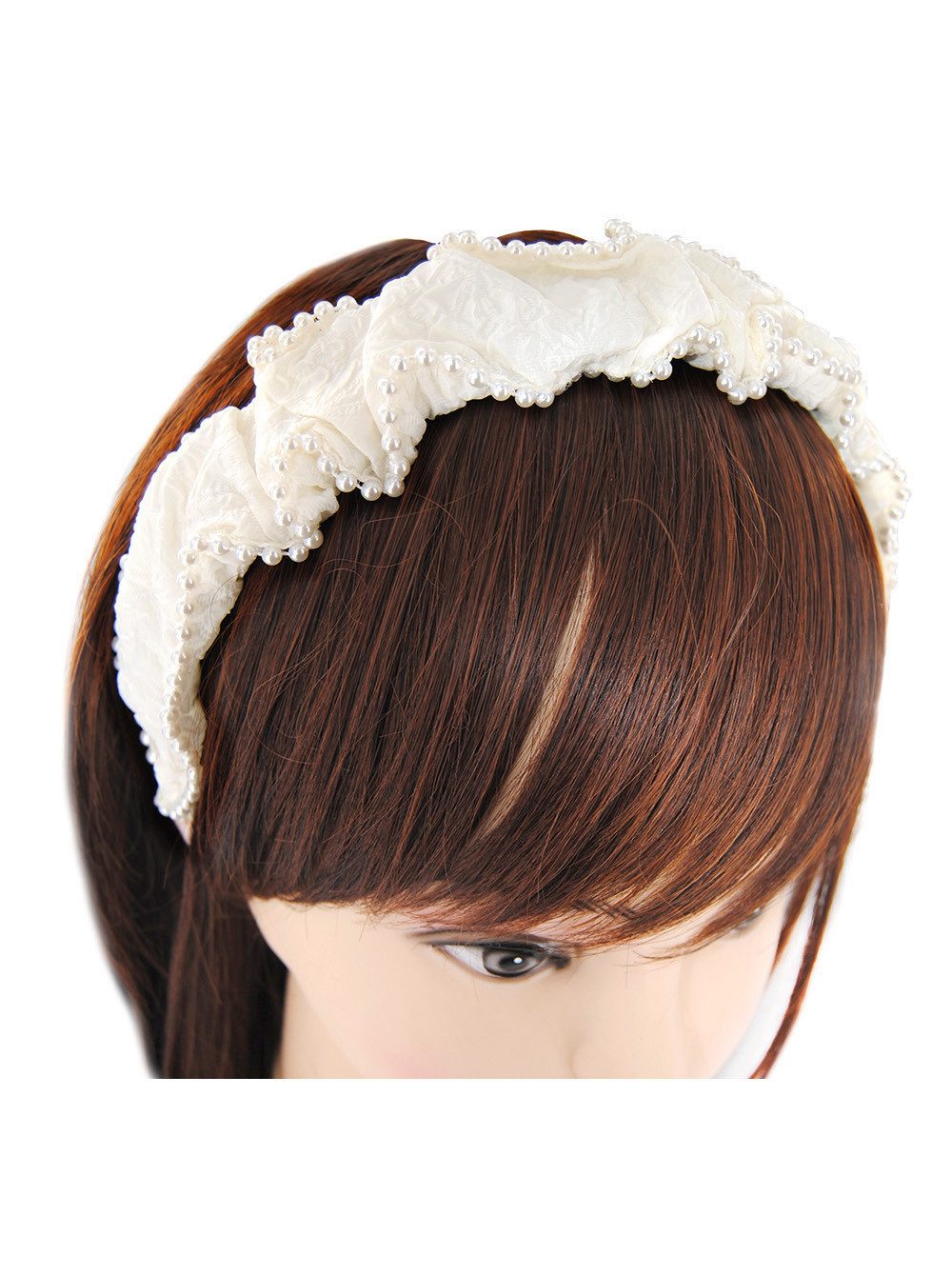 axy Haarreif Haarreif mit Perlen in modischem Design, Vintage Damen Haareifen Haarband