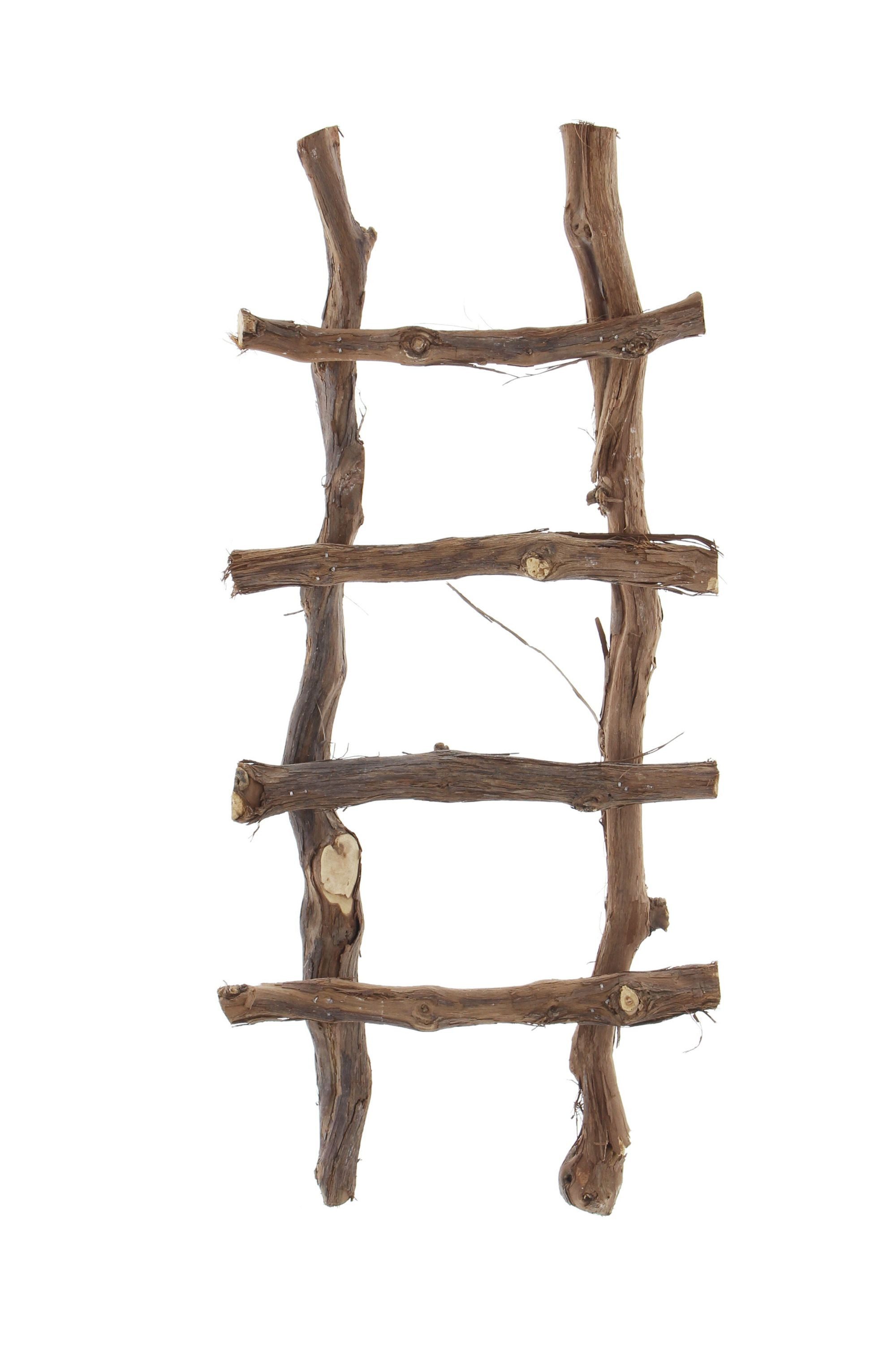 Dekoleidenschaft Dekoleiter aus Rebenholz im Shabby Look als Rankhilfe, Holzleiter, Gartendeko, Pflanzenleiter, Kletterhilfe, Holzdeko, Sprossenleiter, Blumenleiter