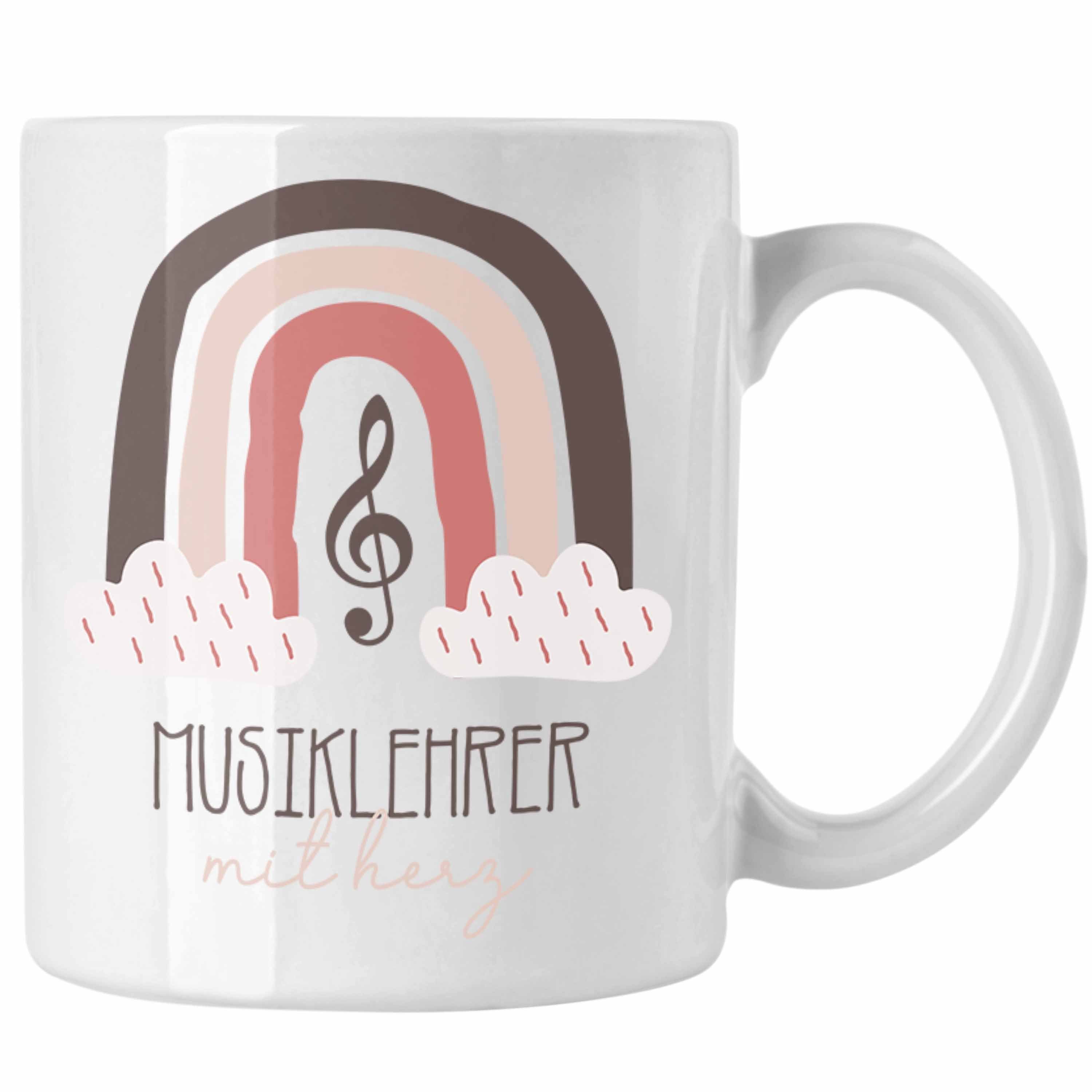 Trendation Tasse Musiklehrer Tasse Geschenk Danke Kaffeetassse Geschenkidee für den be Weiss