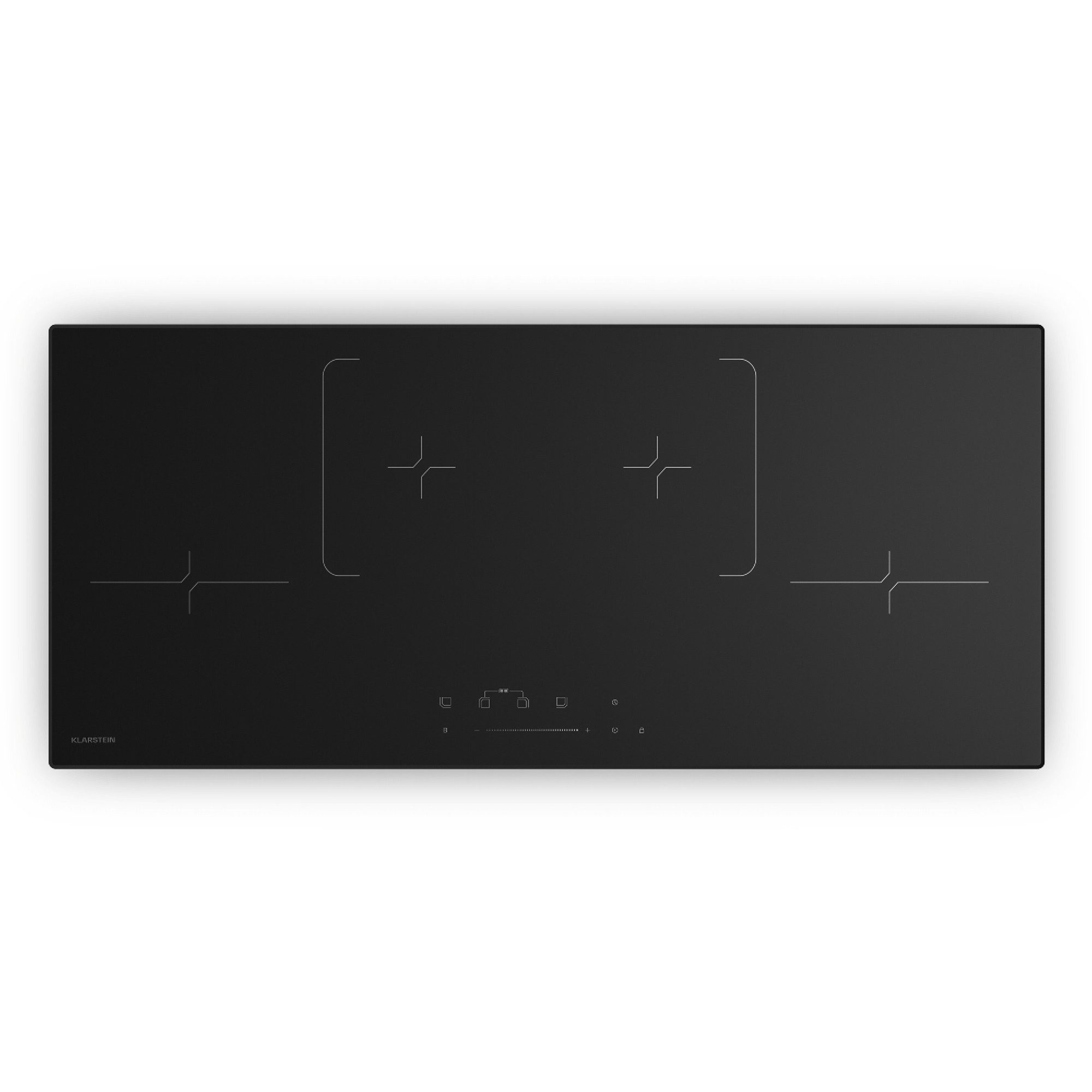 Klarstein Induktions-Kochfeld Velaire XFC904I-B3SF, Elektrische Варочные панели 4 Kochzonen Slim Flex 7000 W Touch Timer