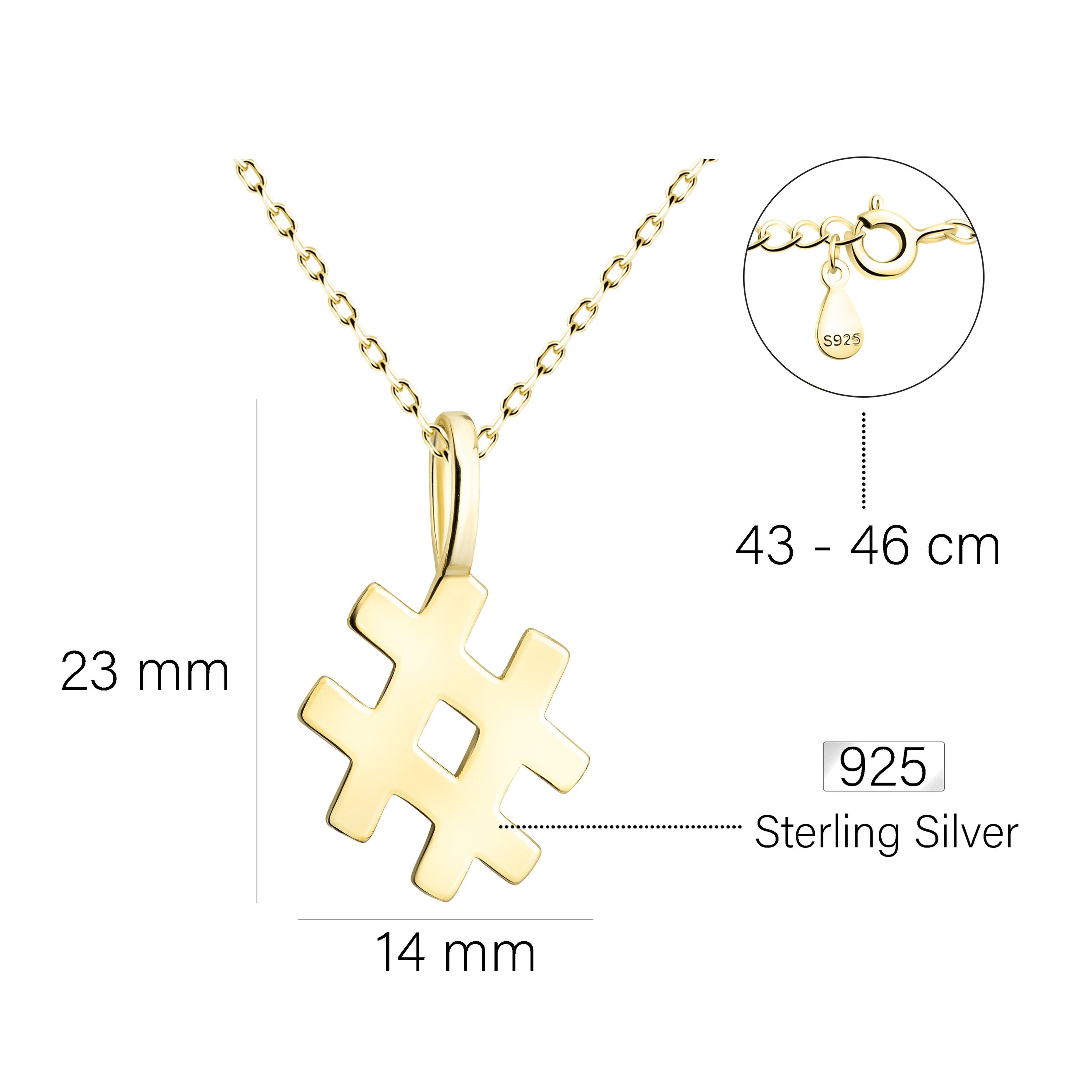 Silber Damen 925 Milani Anhänger Kette gold mit Sofia Schmuck Puzzle,