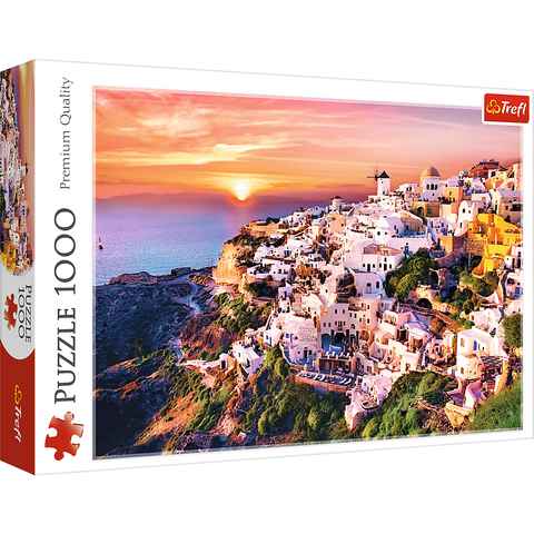 Trefl Puzzle Sonnenuntergang über Santorini 1000 Teile Puzzle, 1000 Puzzleteile