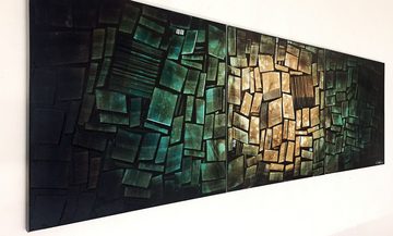 WandbilderXXL XXL-Wandbild Shady Window 210 x 70 cm, Abstraktes Gemälde, handgemaltes Unikat