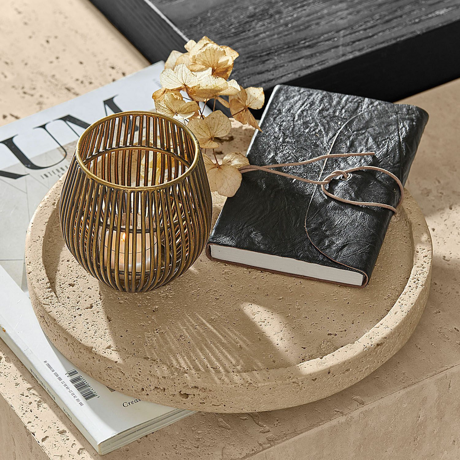 Mirabeau Tablett Tablett Caleneuve beige, Travertin