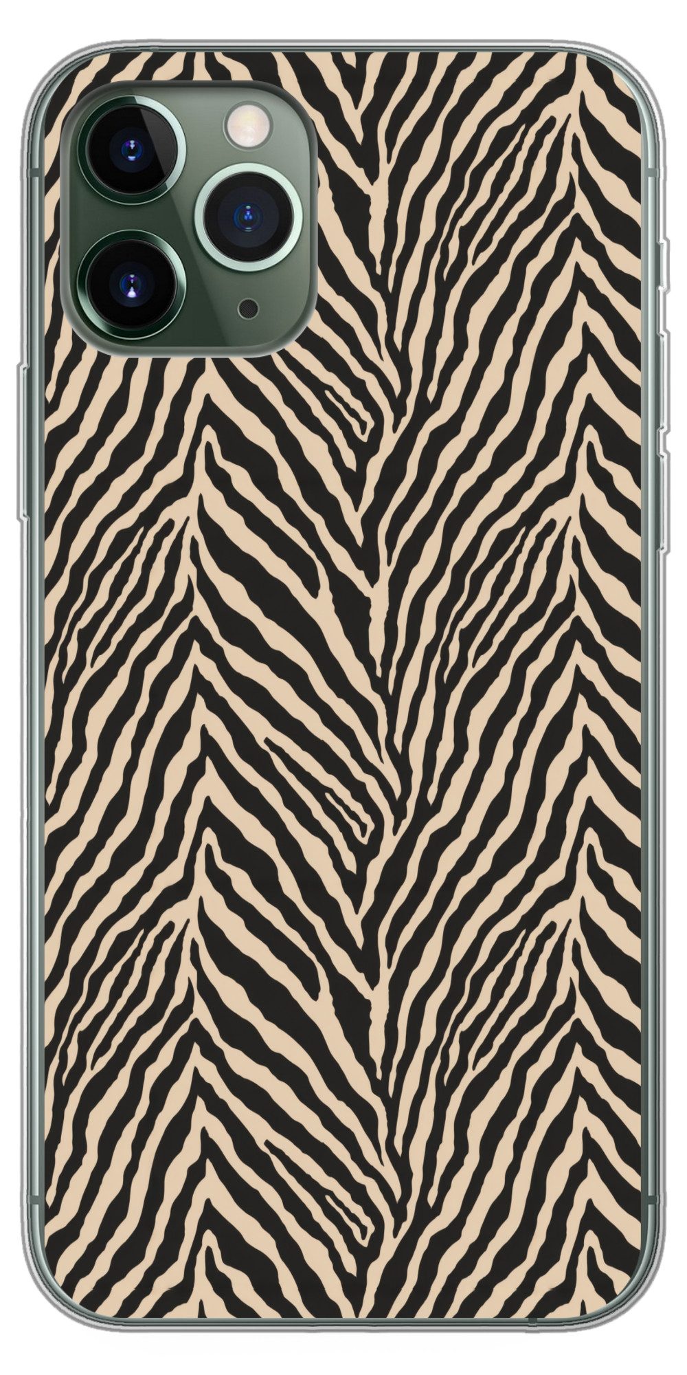 MuchoWow Handyhülle für Apple iPhone 11 Pro Zebra - Klassisch - Schwarz, Smartphone-Bumper, Print, Handy Schutzhülle Dünn